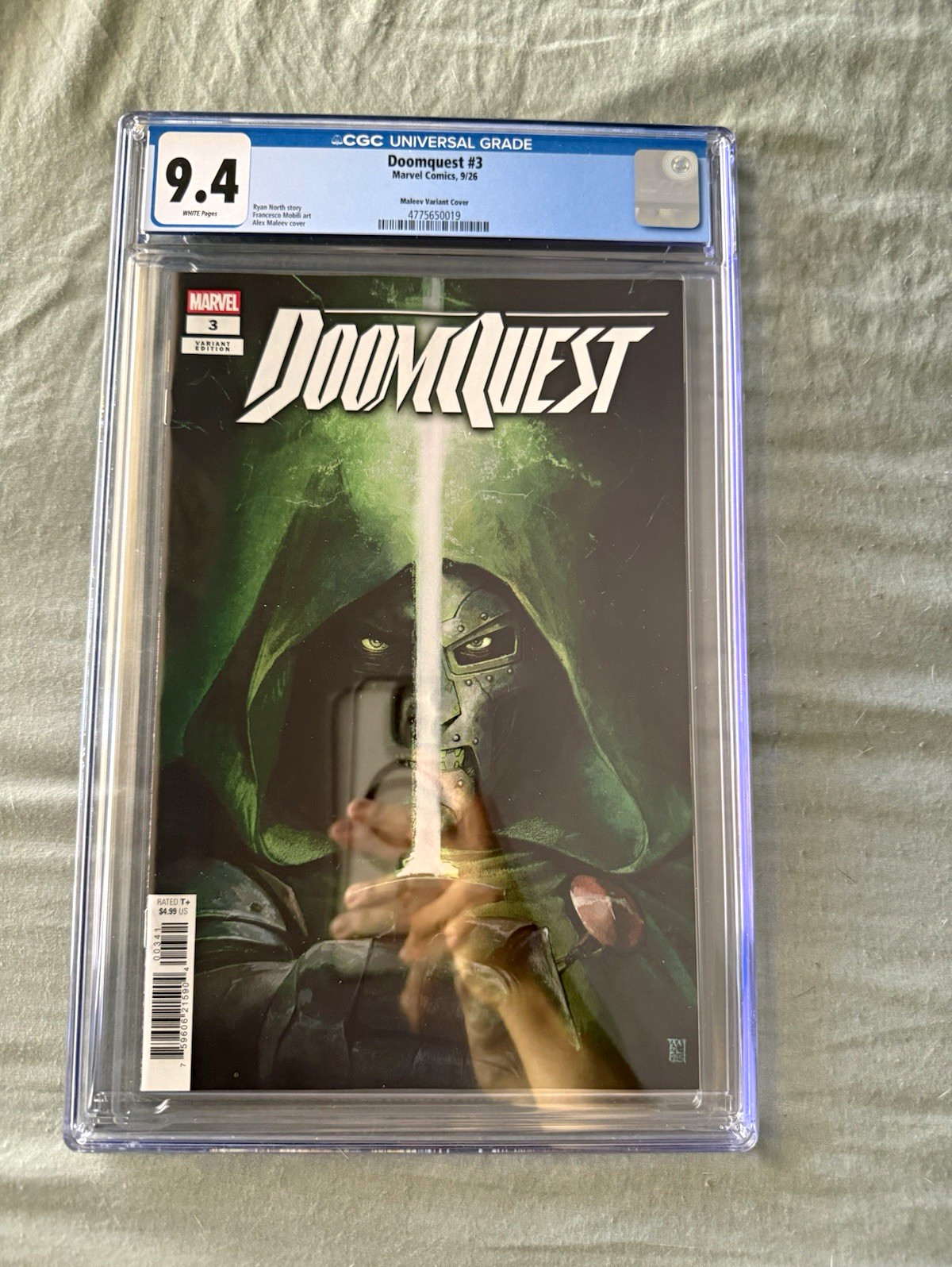 Marvel Comics Doomquest #3 CGC 9.4 Alex Maleev variante copertina Doctor Doom