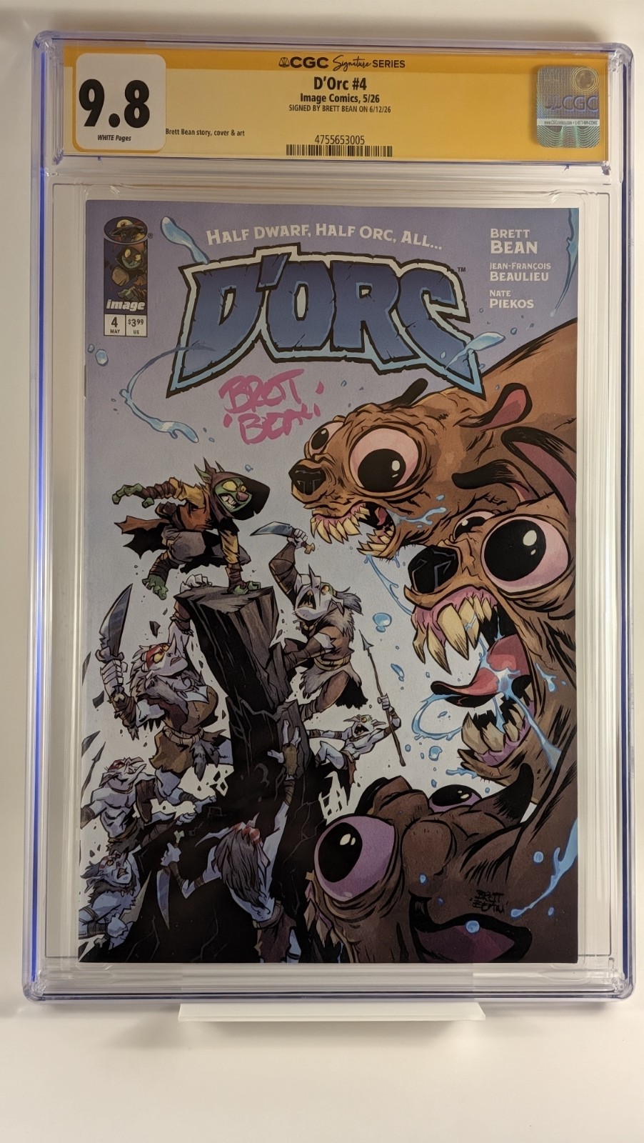 D'Orc 4 Cover A CGC SS 9.8 Firmato Brett Bean Image 2026 🔥 📽️ 🫧