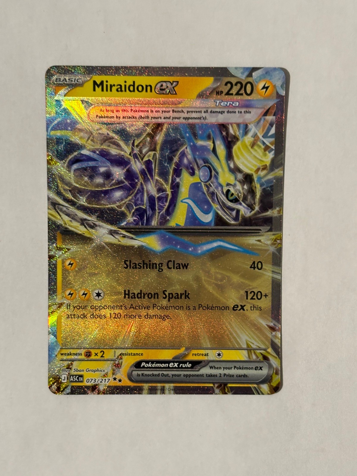 Miraidon ex 073/217 Ultra Rara Eroi Ascesi Pokemon Holo Near Mint