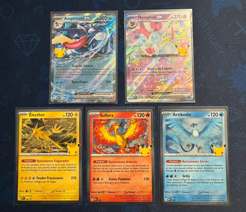 🎉 Lot de 5 cartes PROMO – Pokémon 30e Anniversaire