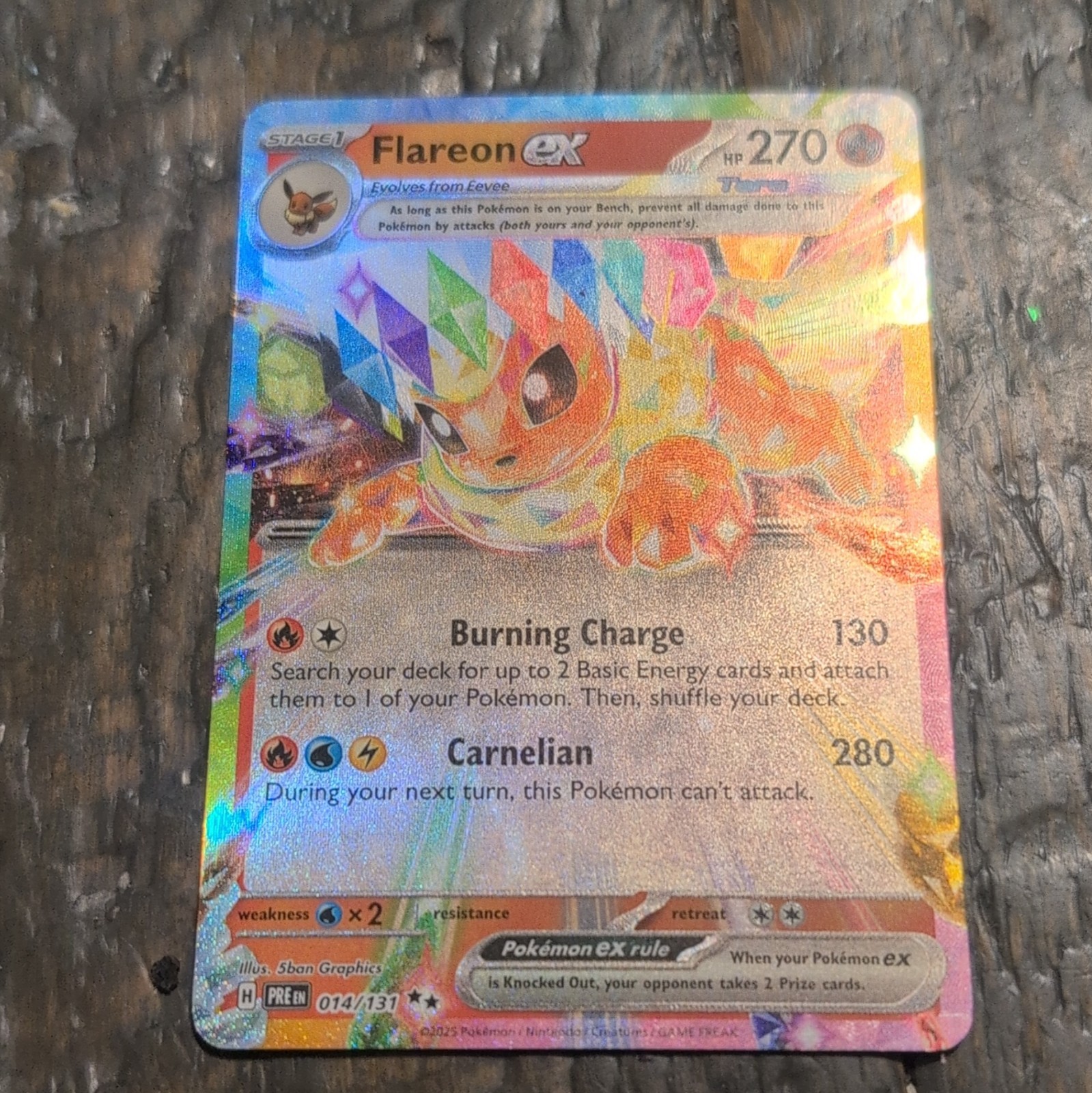 The Pokemon Company Flareon ex EX Sv: Evoluzioni Prismatiche 014/131 DR Holo IT