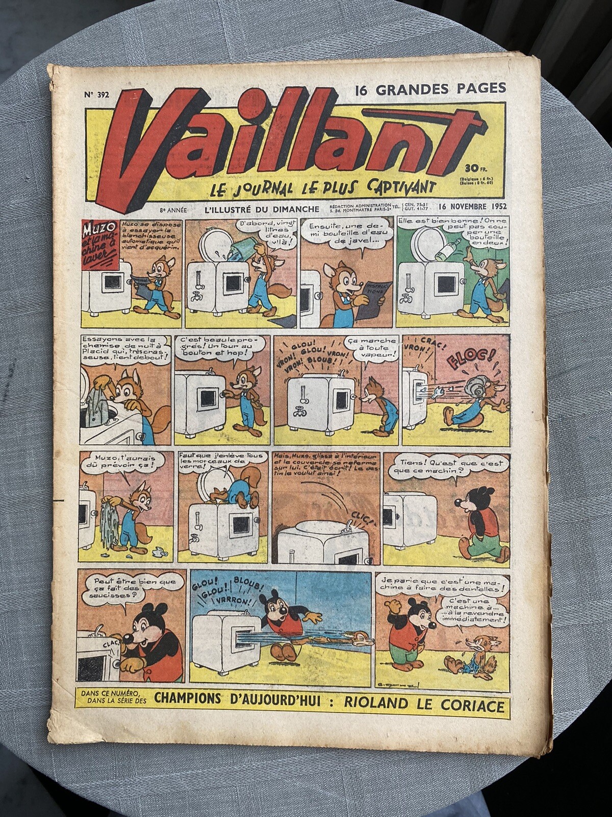 Vaillant Il Giornale Più Coinvolgente N°392 1952 Buone Condizioni