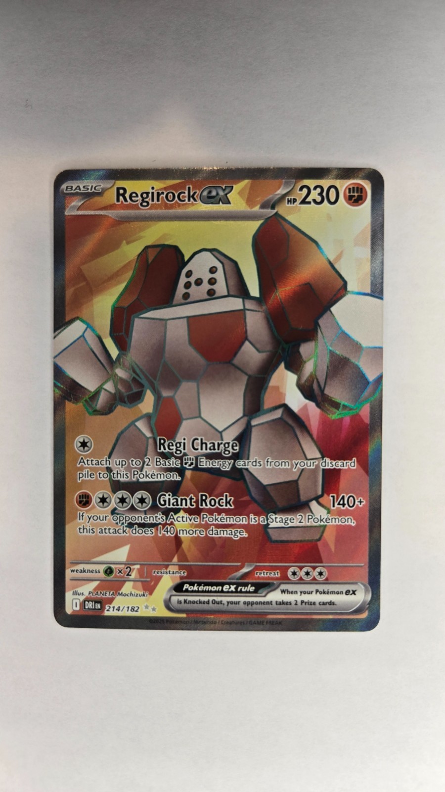 Regirock ex 214/182 Destined Rivals NM Pokémon TCG