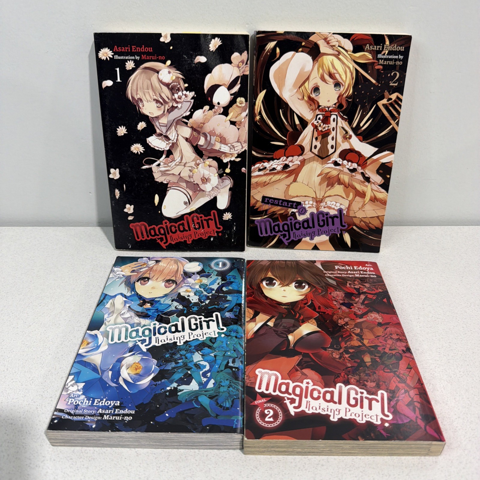 Magical Girl Raising Project manga e light novel lotto 4 libri Asari Endou