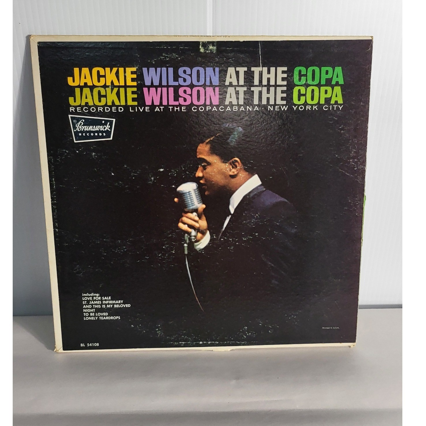 Jackie Wilson At The Copa Brunswick Records Vinyl LP BL 54108  Vocals Orchestra