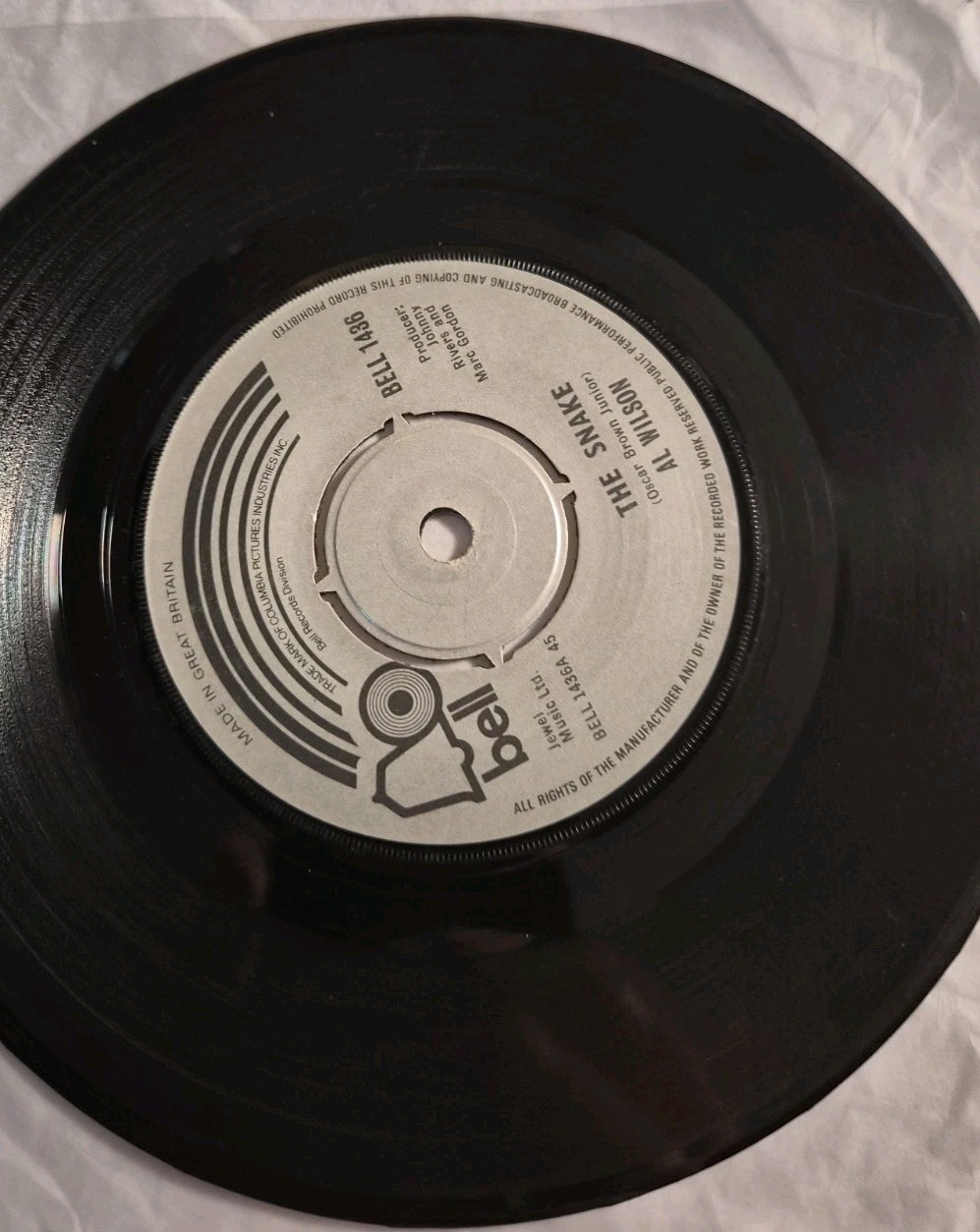 Al Wilson The Snake 7 Inch Vinyl Single Great Condition
