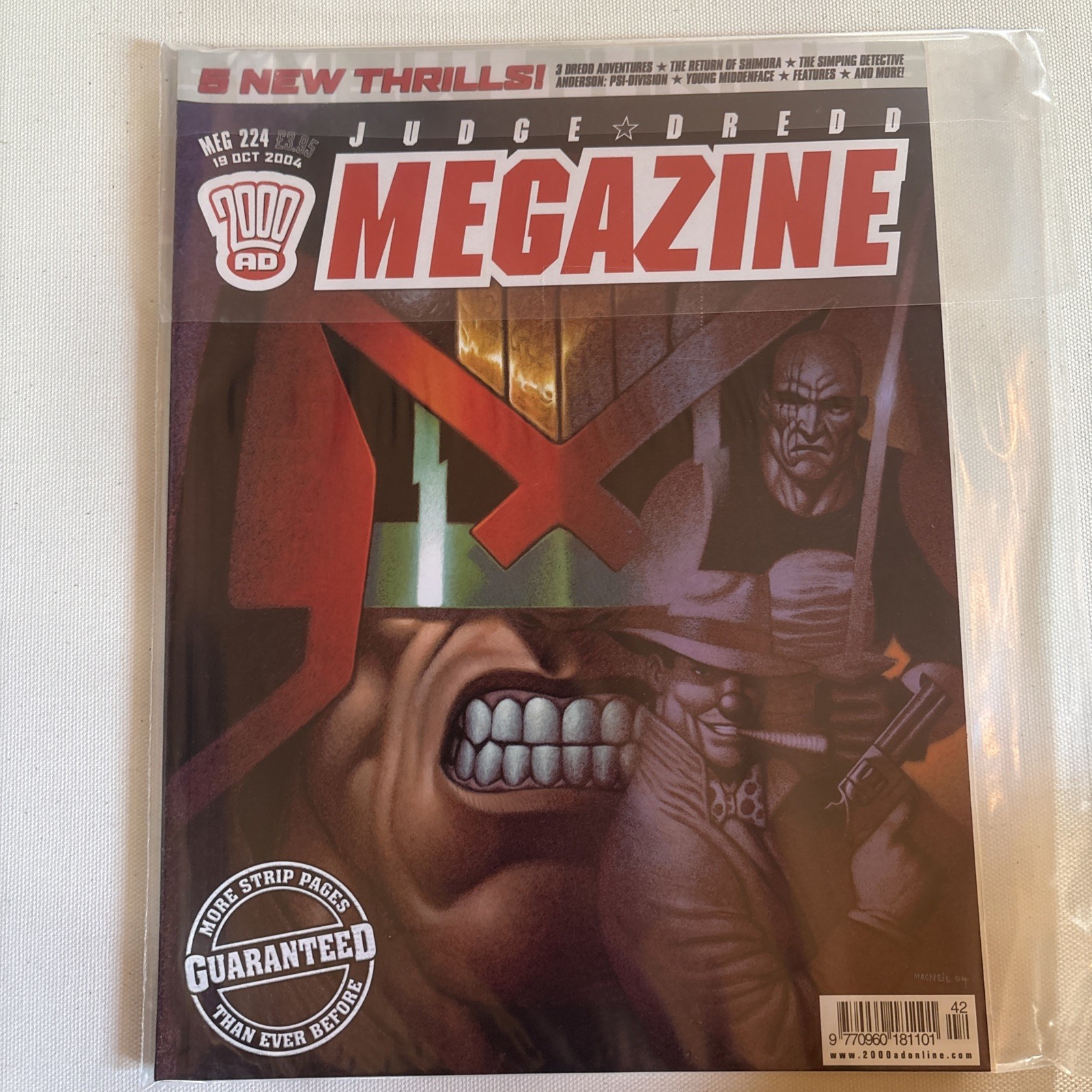Retro Rare 2000ad Judge Dredd Megazine #224 Oct 2004 Comic Magazine Sealed Mint