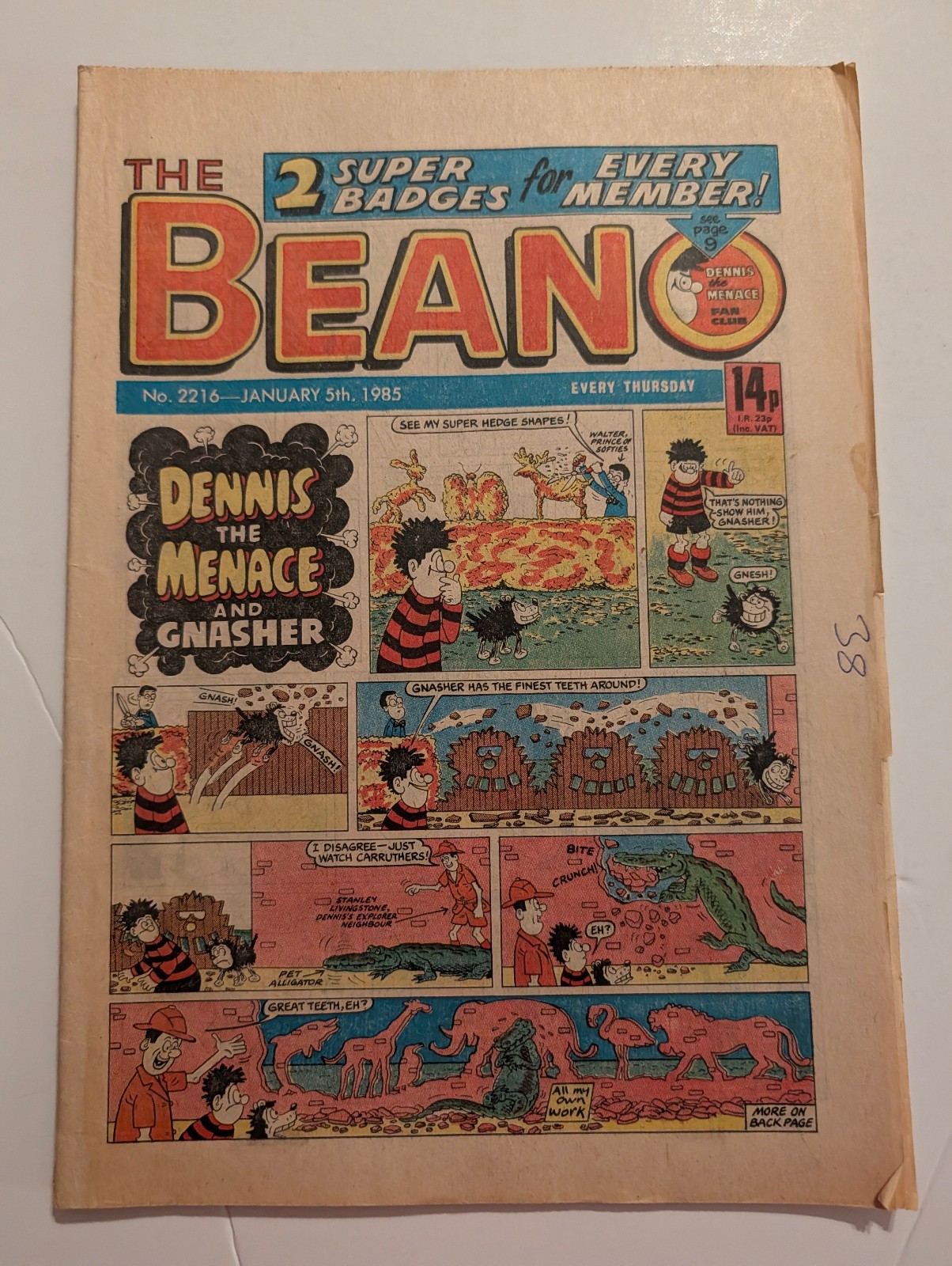 Beano Comic No 2216, January 5th 1985.