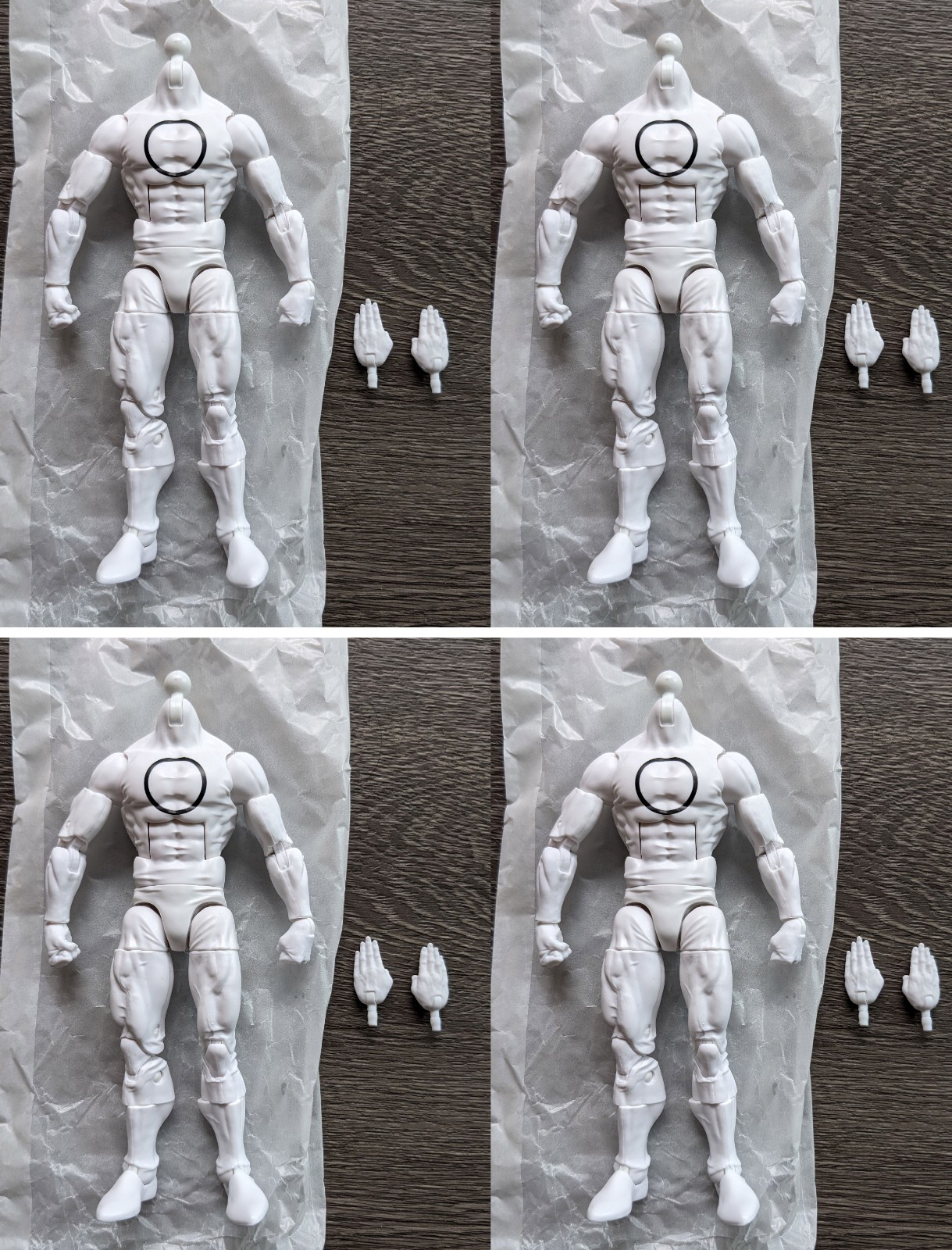 4x Marvel Legends ZERO BLANK BODY Personalizzato Figura Foraggio Parte (X-Men 60° Anniv)