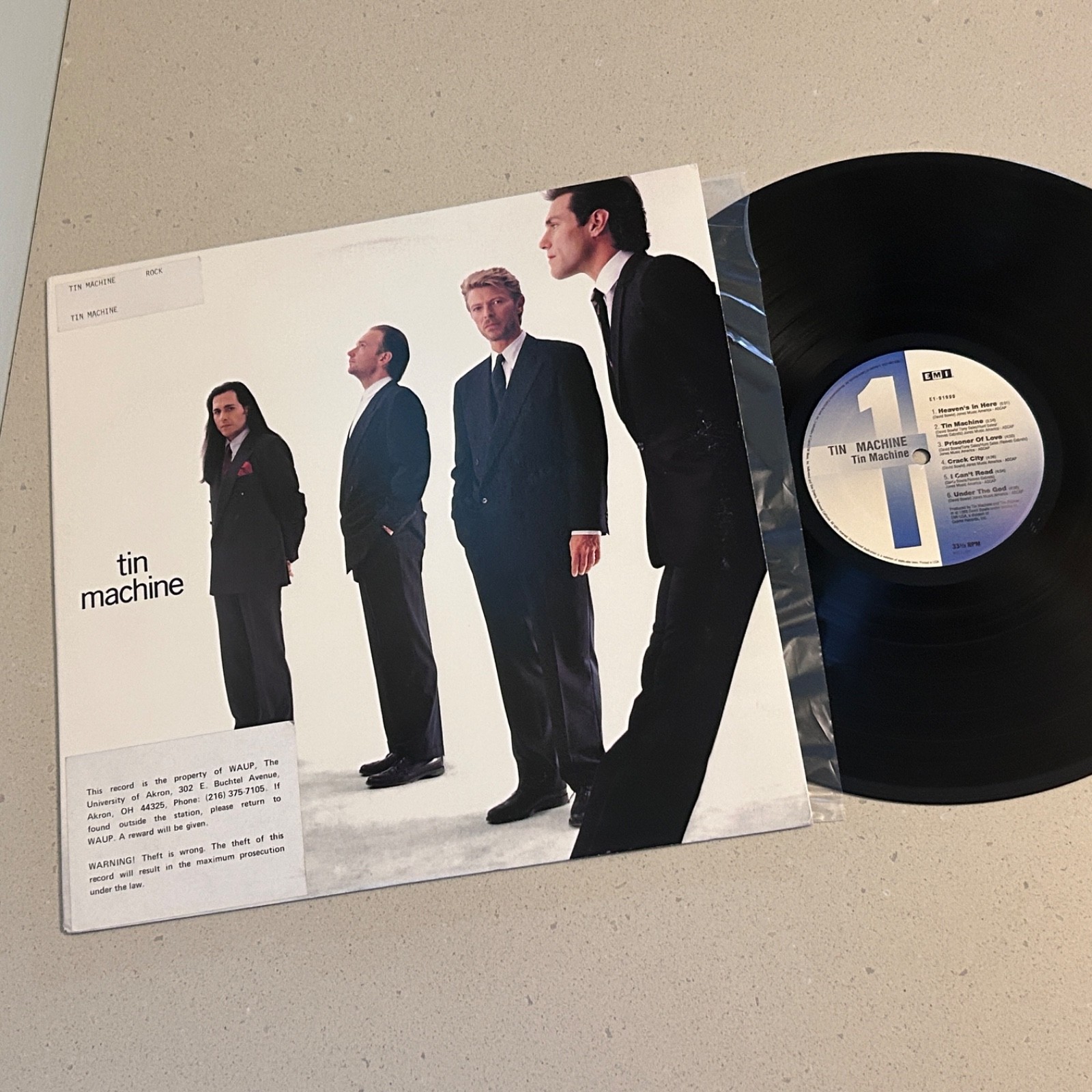 (NM) TIN MACHINE "Self Titled" LP 1989 1st US E1-91990 David Bowie, Iggy Pop