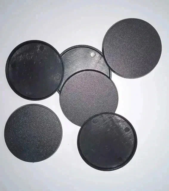 6 peanas redondas de plástico de 60mm para wargames
