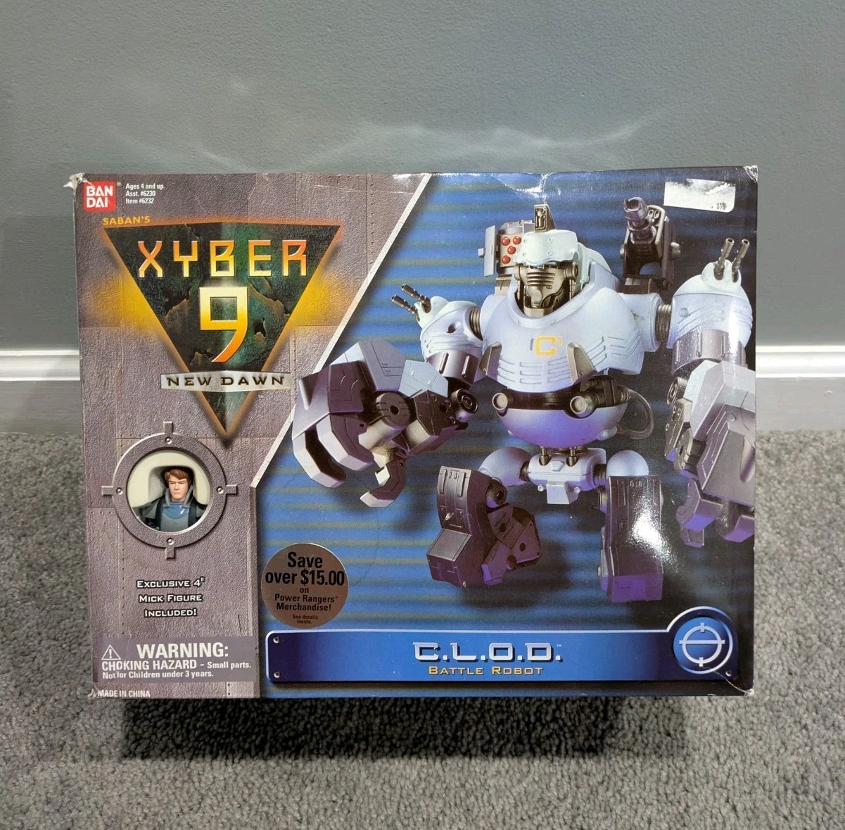 NEW 1999 Bandai C.L.O.D. Xyber 9 New Dawn CLOD Battle Robot w Mick 4" Figure VTG