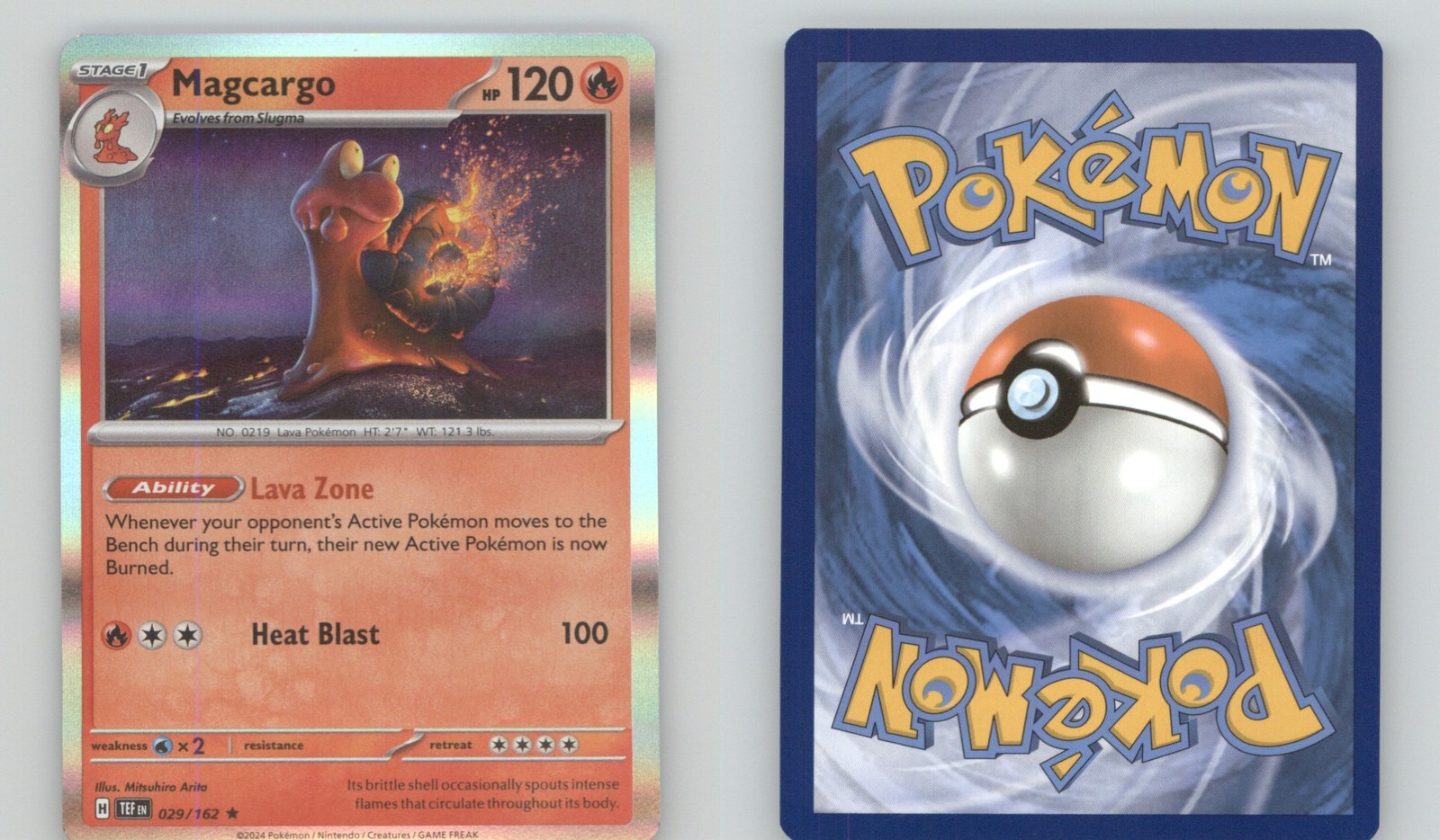 Magcargo 029/162 Raro Pokemon Forze Temporali Holo Near Mint