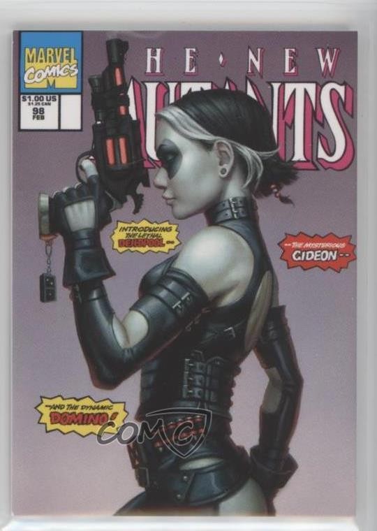 Copertina variante Upper Deck Marvel Capolavori 2022 730/1499 Domino #3 5x5