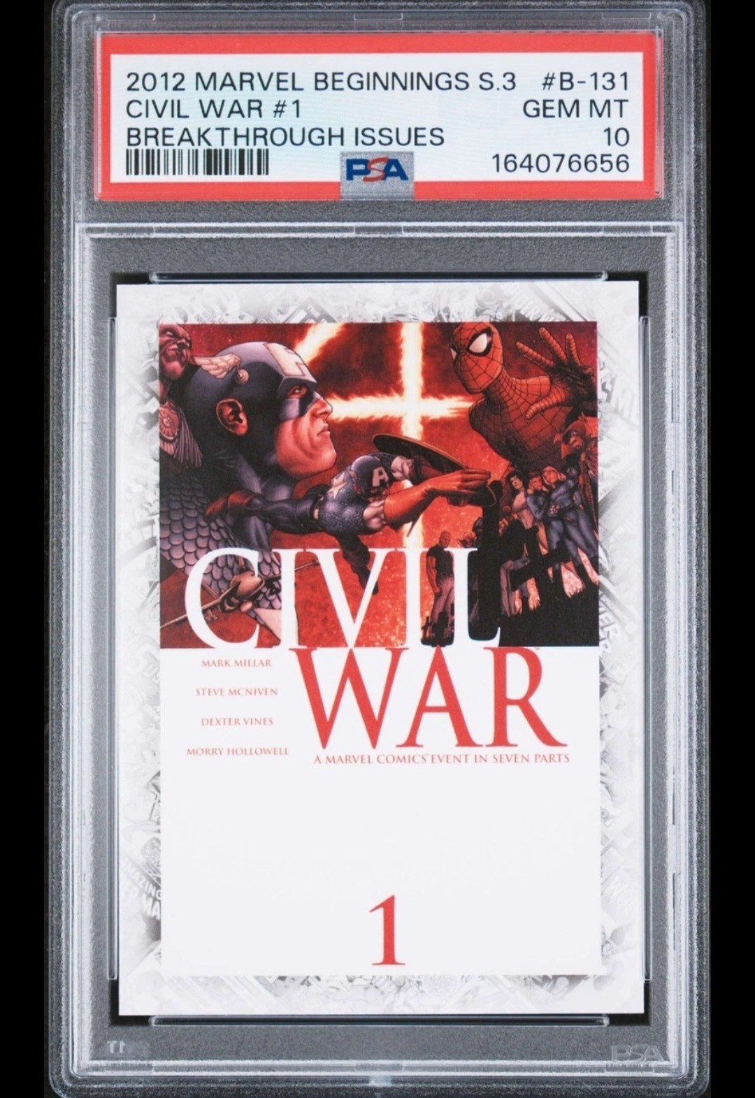 2012 MARVEL BEGINNINGS S3 NUMERI RIVOLUZIONARI #B-131 GUERRA CIVILE #1 POP 3 PSA 10