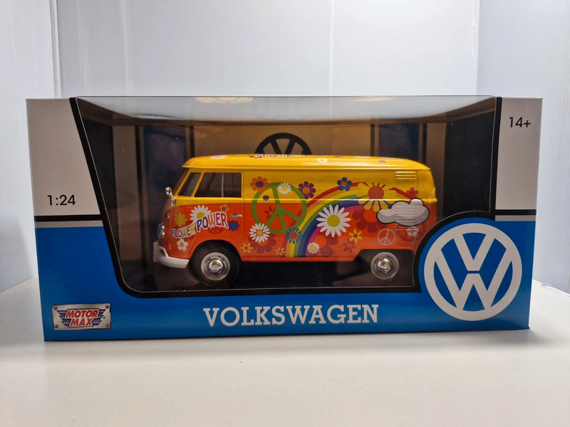 Combi VW T1 Delivery Van Flower Power 1/24 - Motor Max (Neuf)