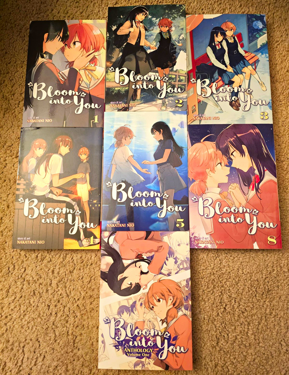 Lotto manga Bloom Into You vol 1-5, 8 + antologia vol 1 copertina morbida Nakatani Nio