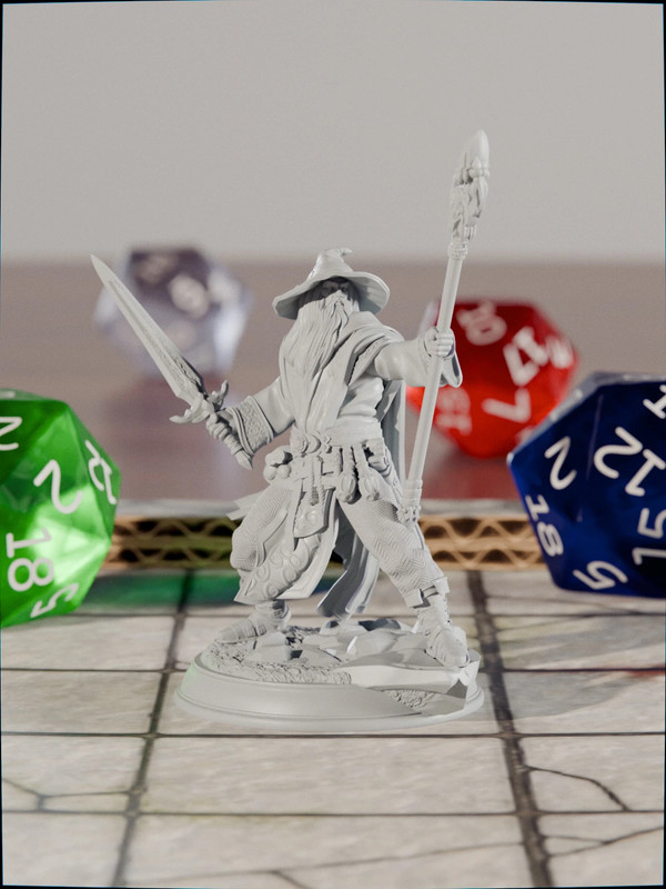 Miniatura 32mm in resina per D&D / GdR – 025 - Umano Warlock – Stampata in 3D
