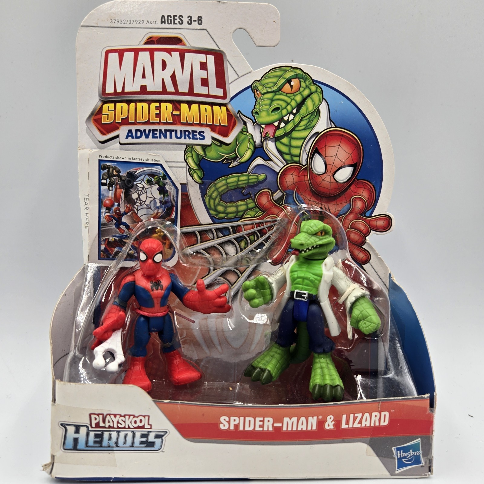 Marvel Spider Man Adventures Spider-Man & Lizard Playskool Heroes 2011 nuovo NOS