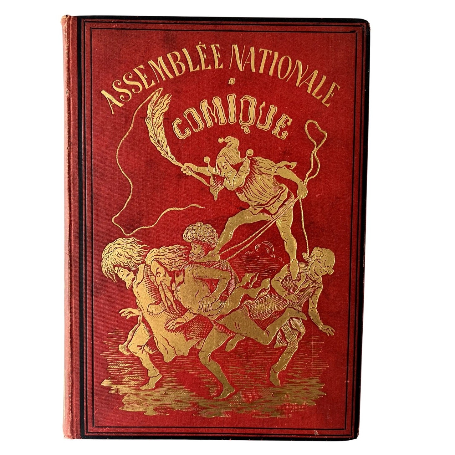 Antico libro francese rilegato HB Assemblee Nationale Comique 1880