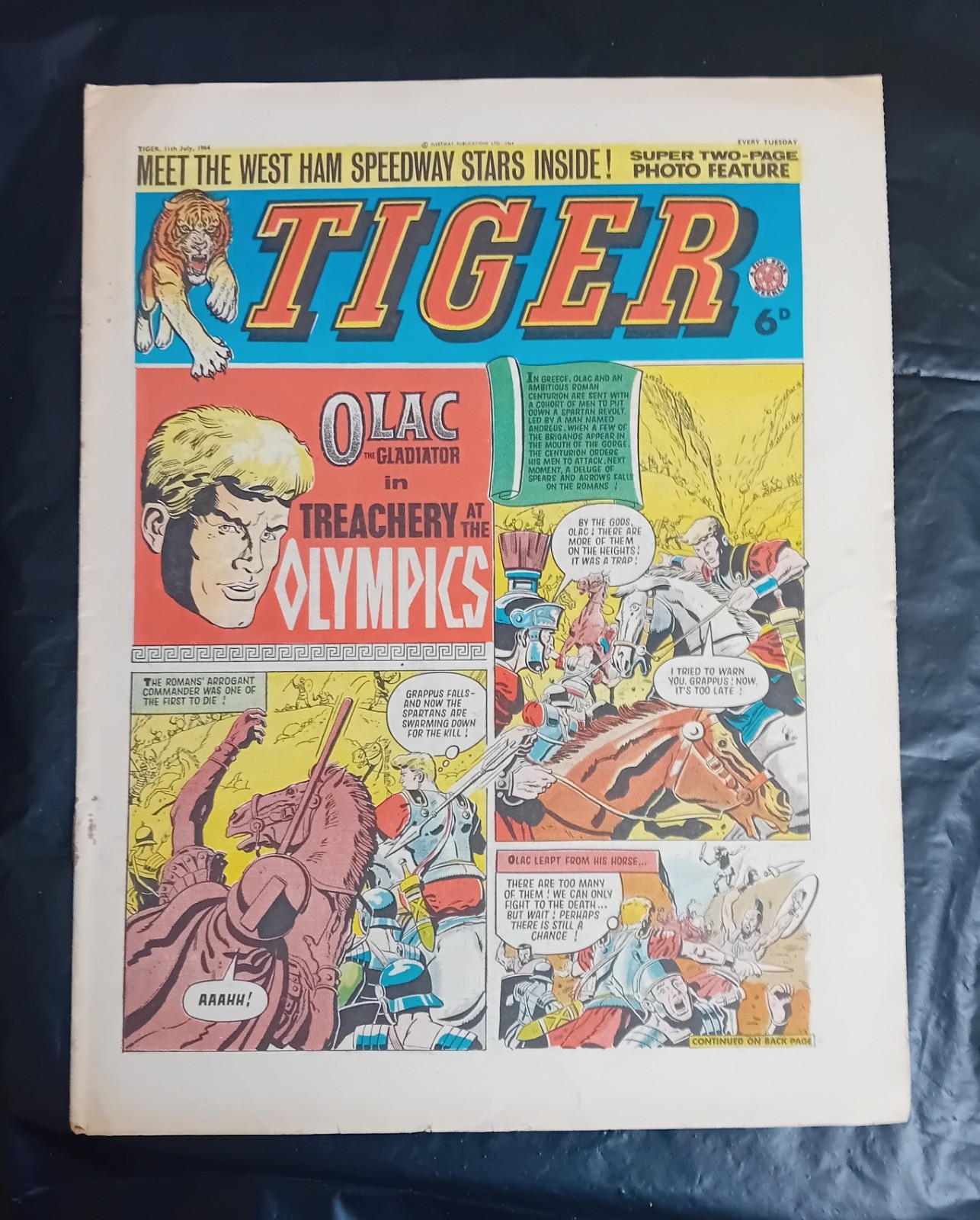 Tiger comic 11th July 1964. Roy of The Rovers/Olac the Gladiator. FINE