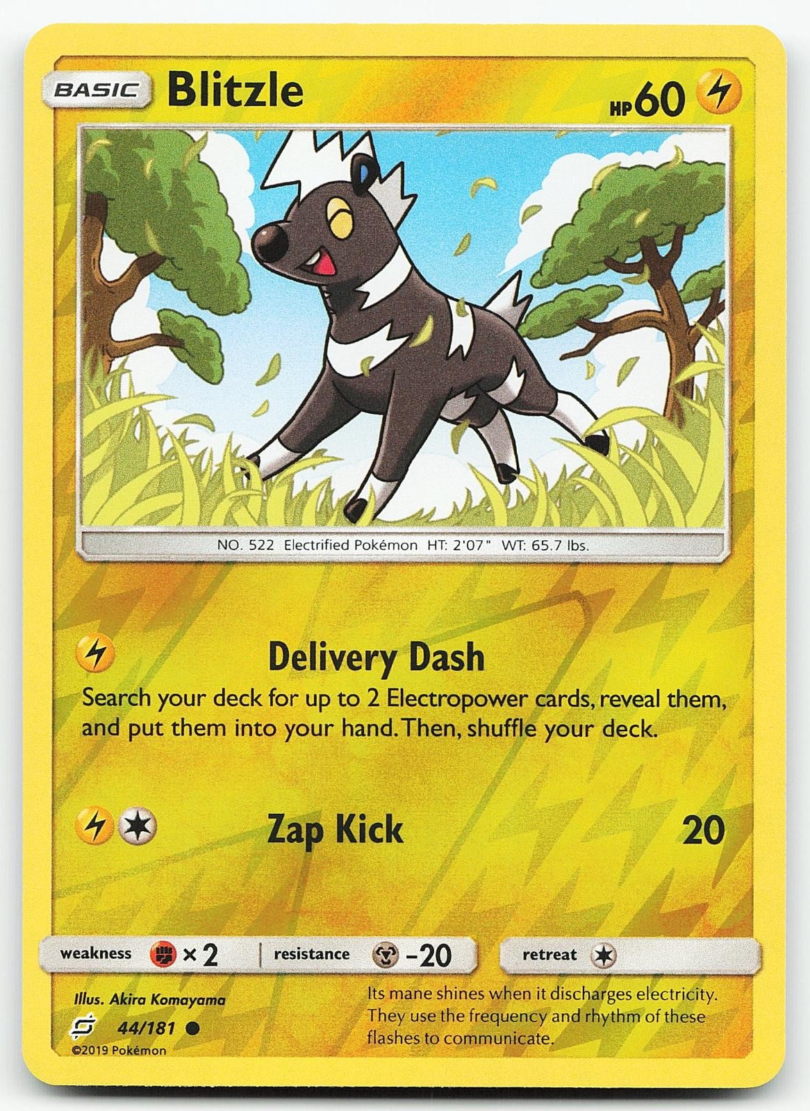 Pokemon Blitzle 44/181 Team Up Comune Reverse Holo quasi nuovo