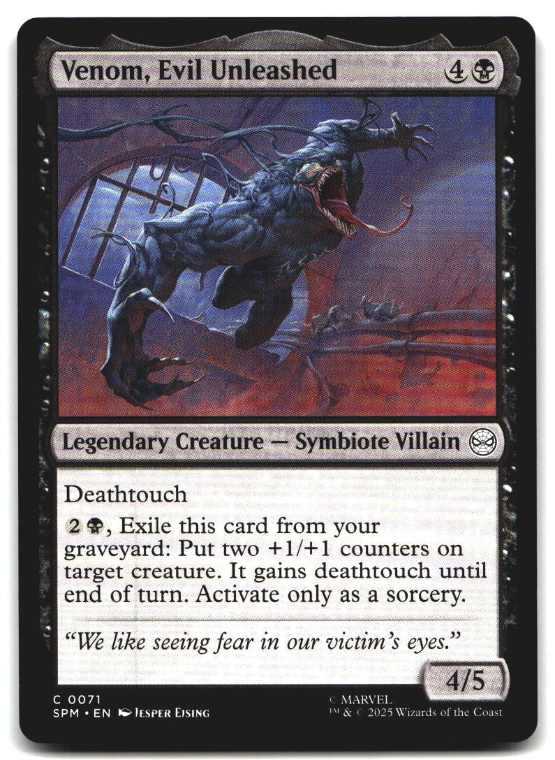 Venom, Evil Unleashed 71 Marvel's Spider-Man C quasi nuovo Magic: The Gathering