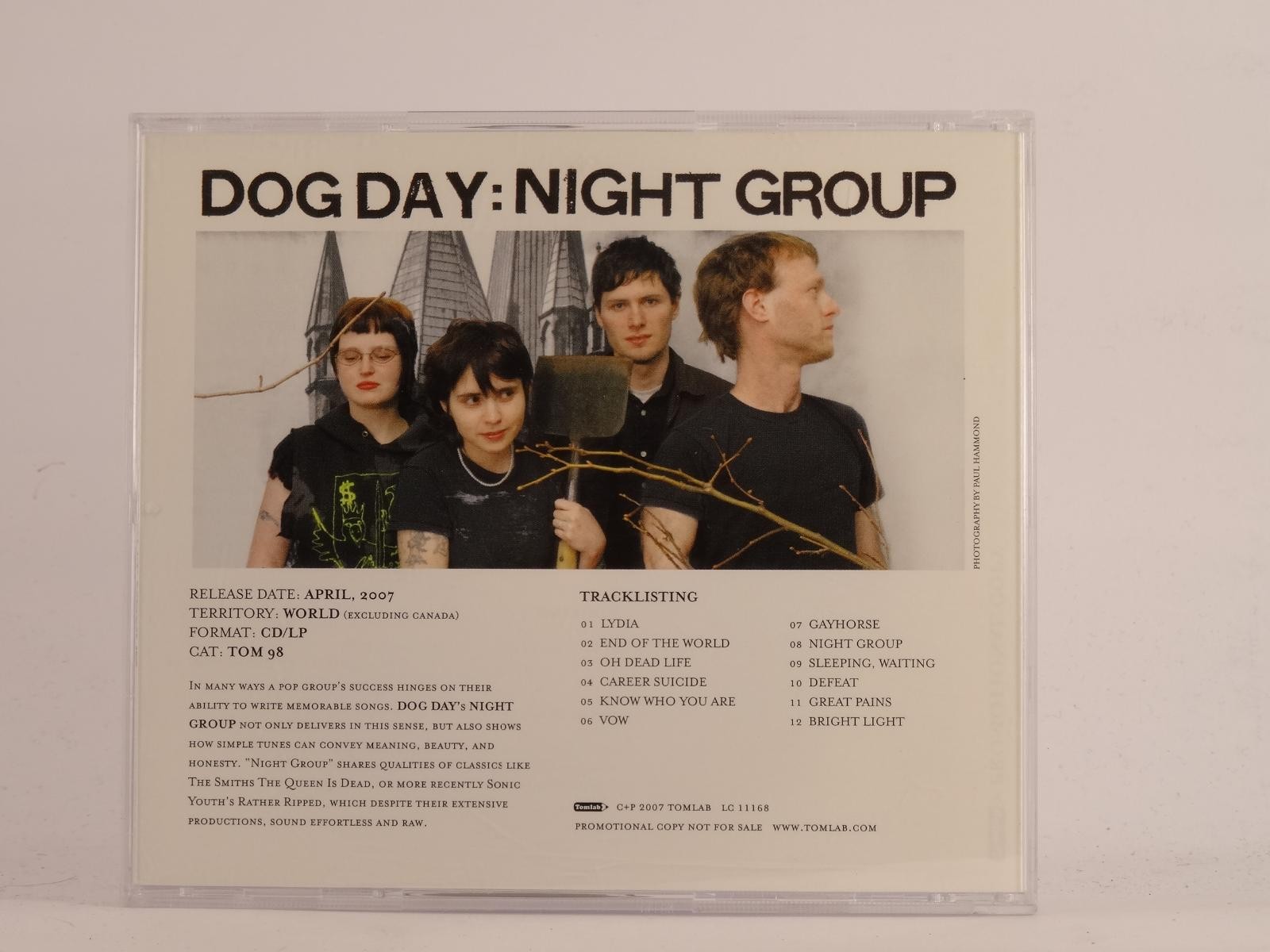 DOG DAY NIGHT GROUP (479) 12 Track Promo CD Album including Plastic Sleeve 