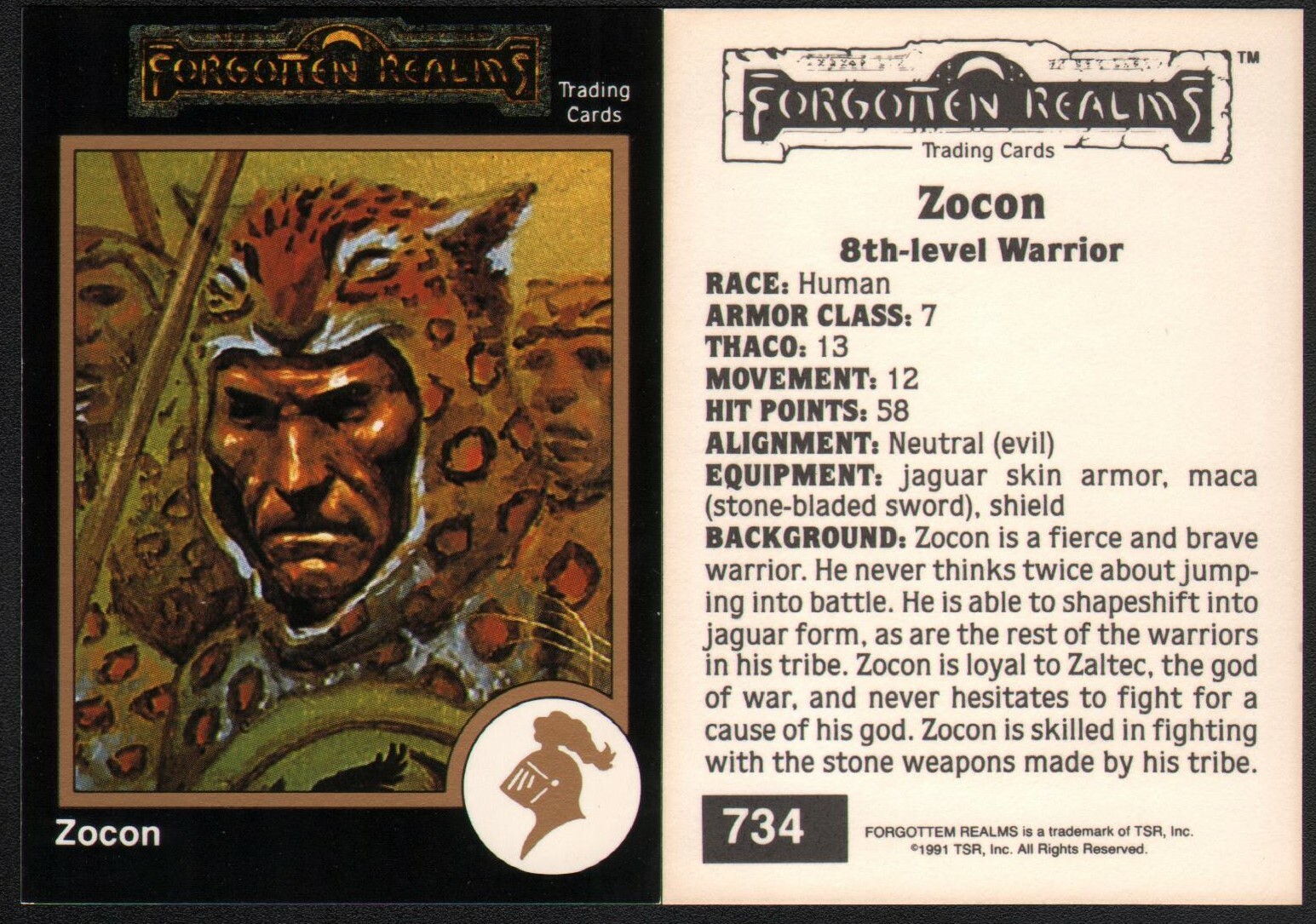 1991 TSR AD&D Gold Border Fantasy Art Card 734 Dungeons Dragons Forgotten Realms
