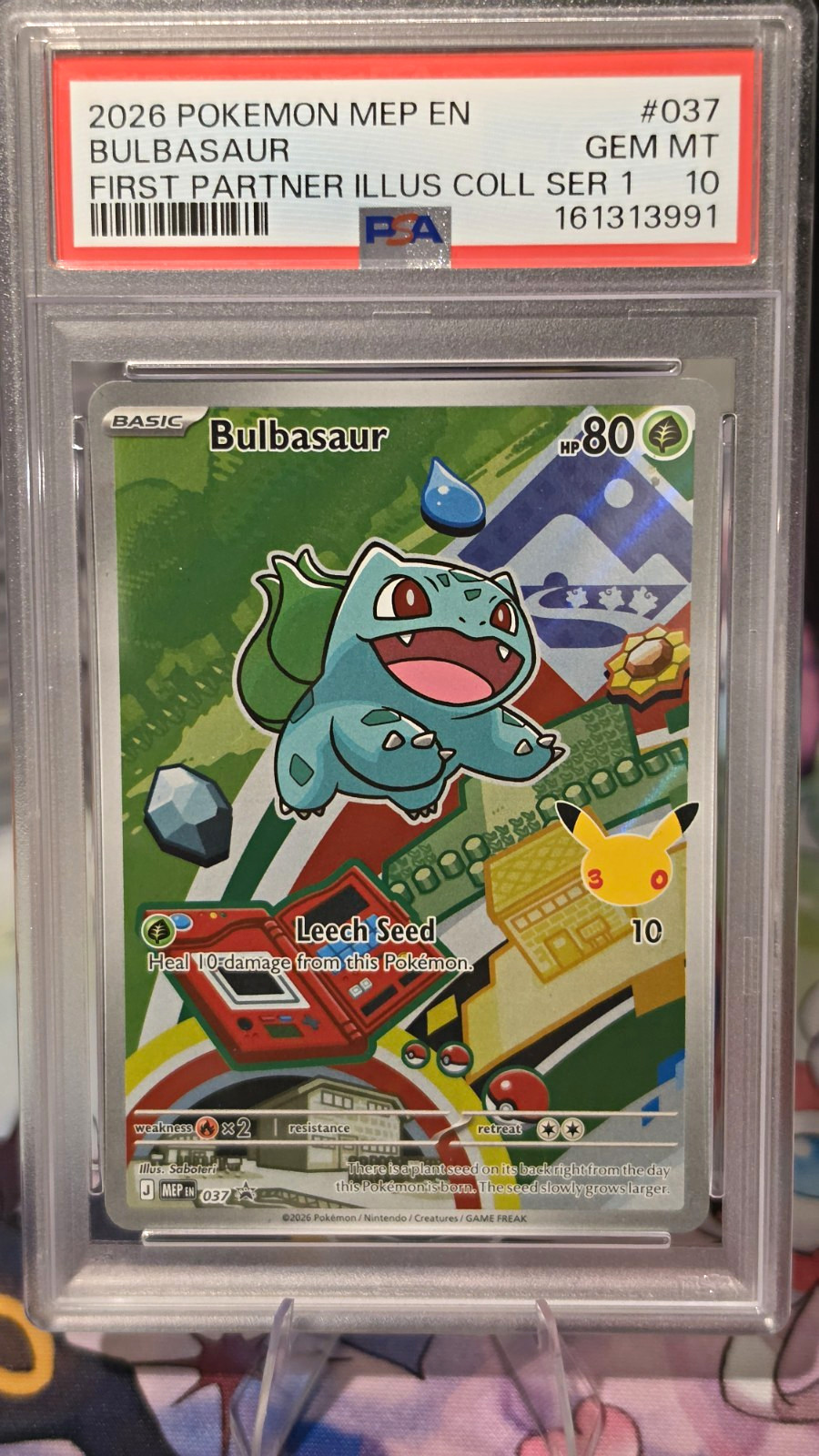 Pokémon TCG Bulbasaur 037 Me Mega Evoluzione Promo Holo Inglese Basic 80HP