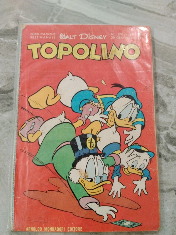 topolino n 270 gennaio 1961 mondadori - fumetto vintage disney zio paperone paperino