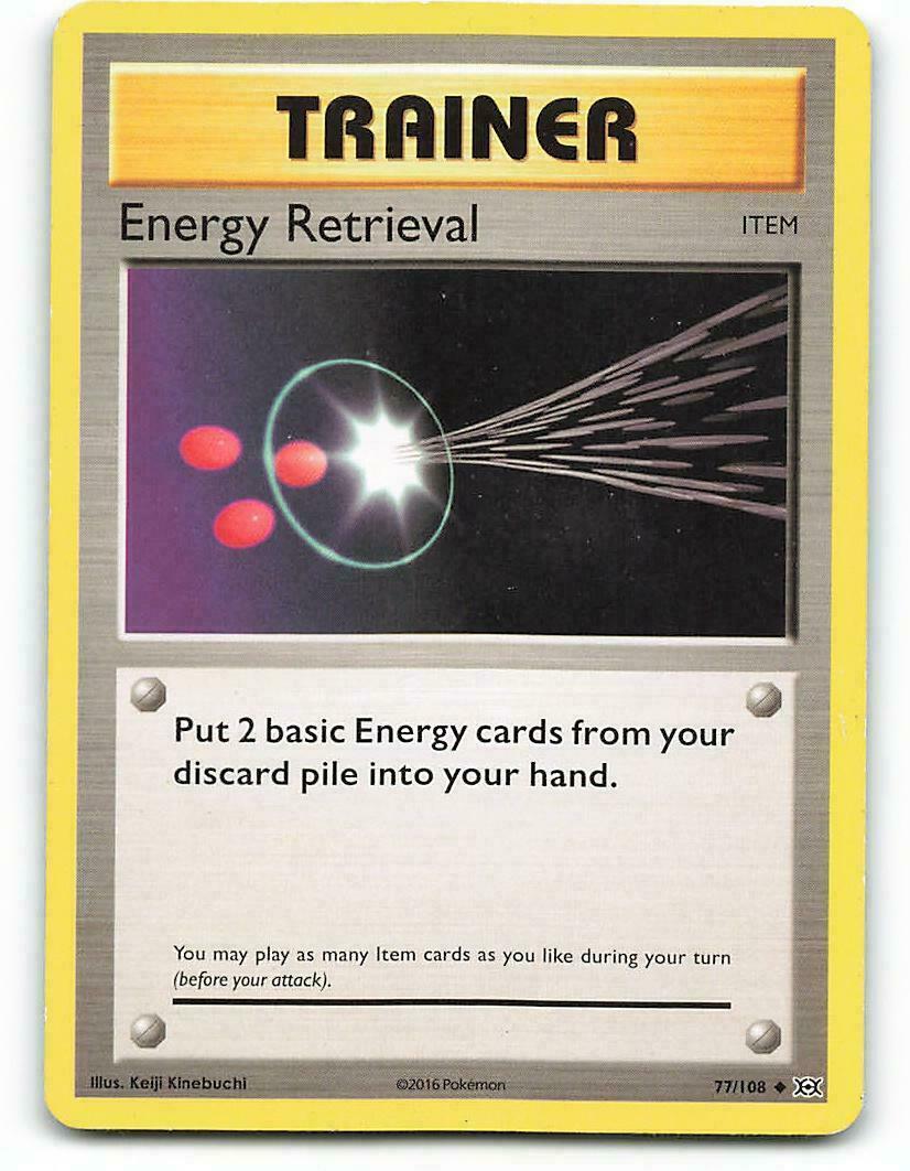 POKEMON CARD ENERGY RETRIEVAL 77/108 TRAINER ITEM POKEMON TCG CCG
