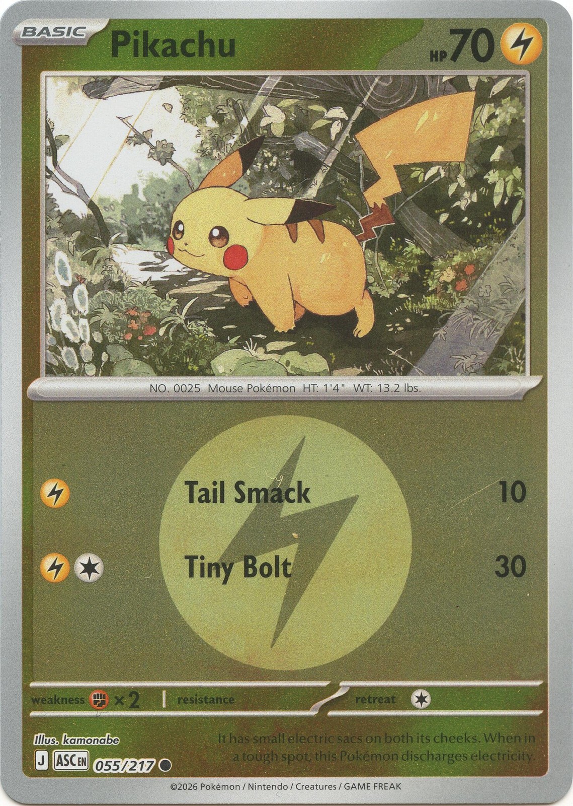Pikachu (Modello Simbolo Energia) Holofoil Inverso ASC 055/217 NM Pokémon