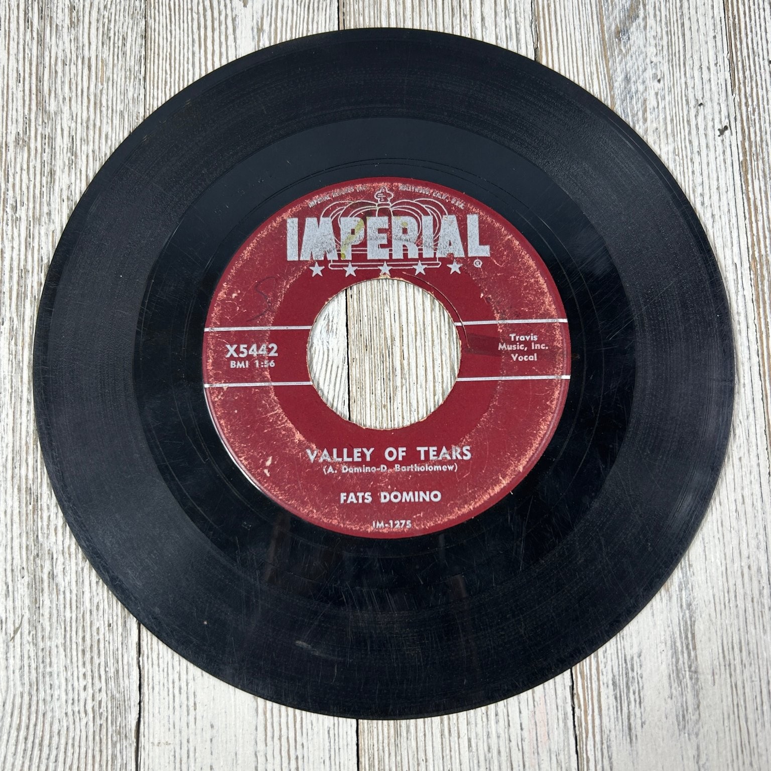 Fats Domino - Valley of Tears / It's You I Love 7" Record 1957 Imperial Rock &