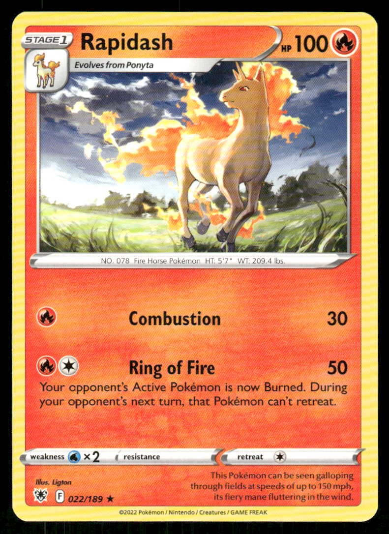 Pokemon Rapidash Radianza Astrale 022/189 R quasi nuovo/m