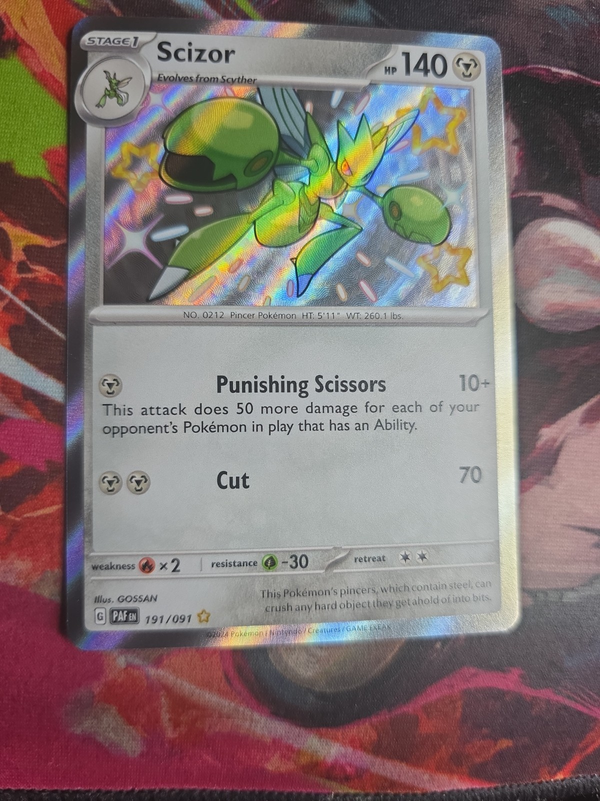 Carta Pokemon Scizor 191/091 Destino Paldeo (PAF) NM Shiny rara