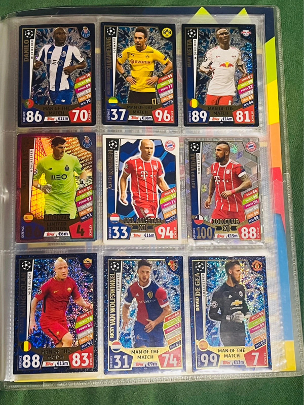 cartas Topps Match Attax de la Champions League (temporada 2017/18).
