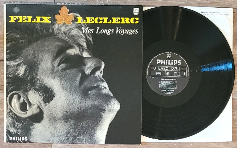 Felix Leclerc - Mes Longs Voyages (Pop) / LP 33T France Philips VG+/VG+