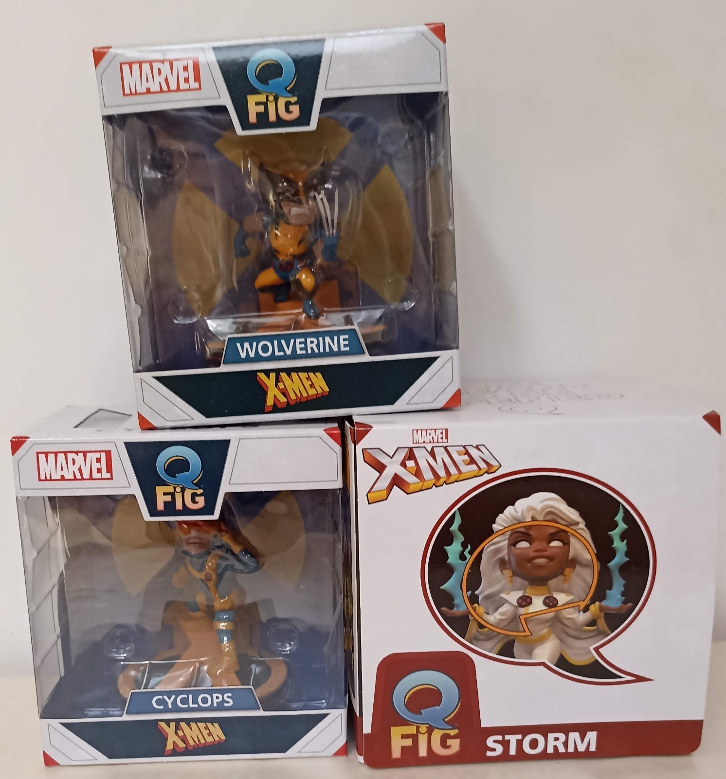 3 figurines X-Men Q-Fig Storm Wolverine Cyclops