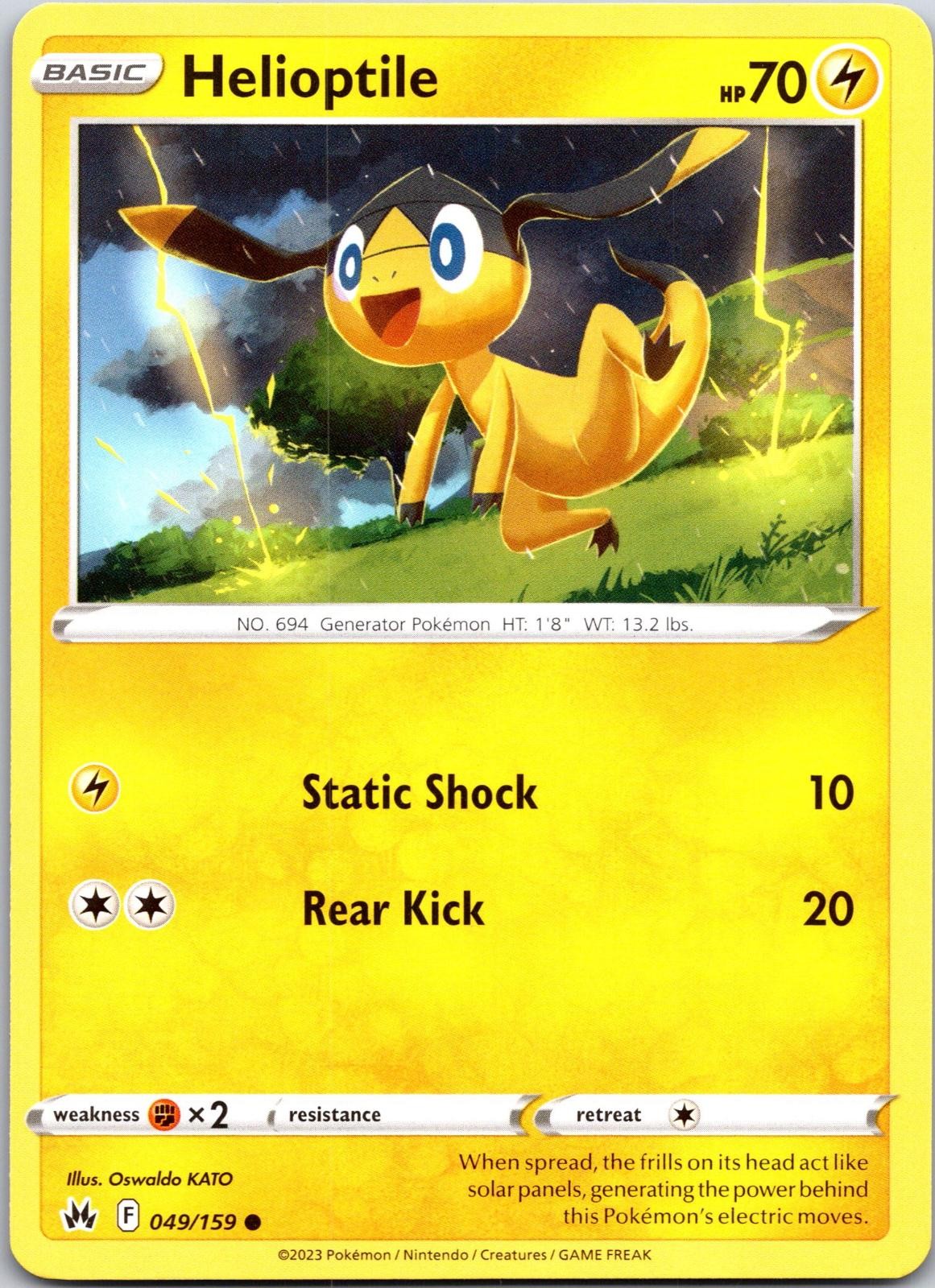 Helioptile 049/159 Common Crown Zenith Pokemon Lightly Played