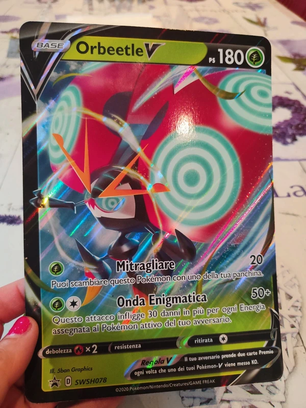 Carta Pokemon Jumbo swsh078 Orbeetle V promo italiana