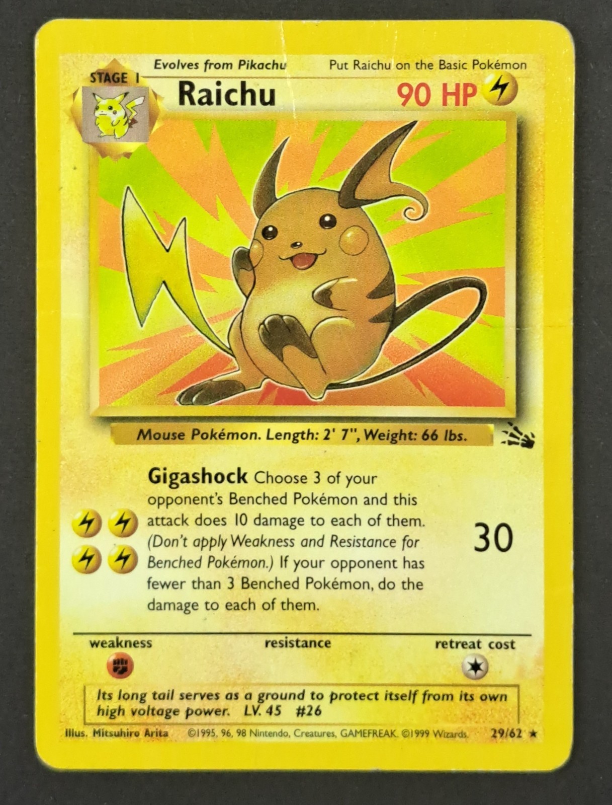 Raichu (29) Unlimited Rare Fossil 29/62 HP