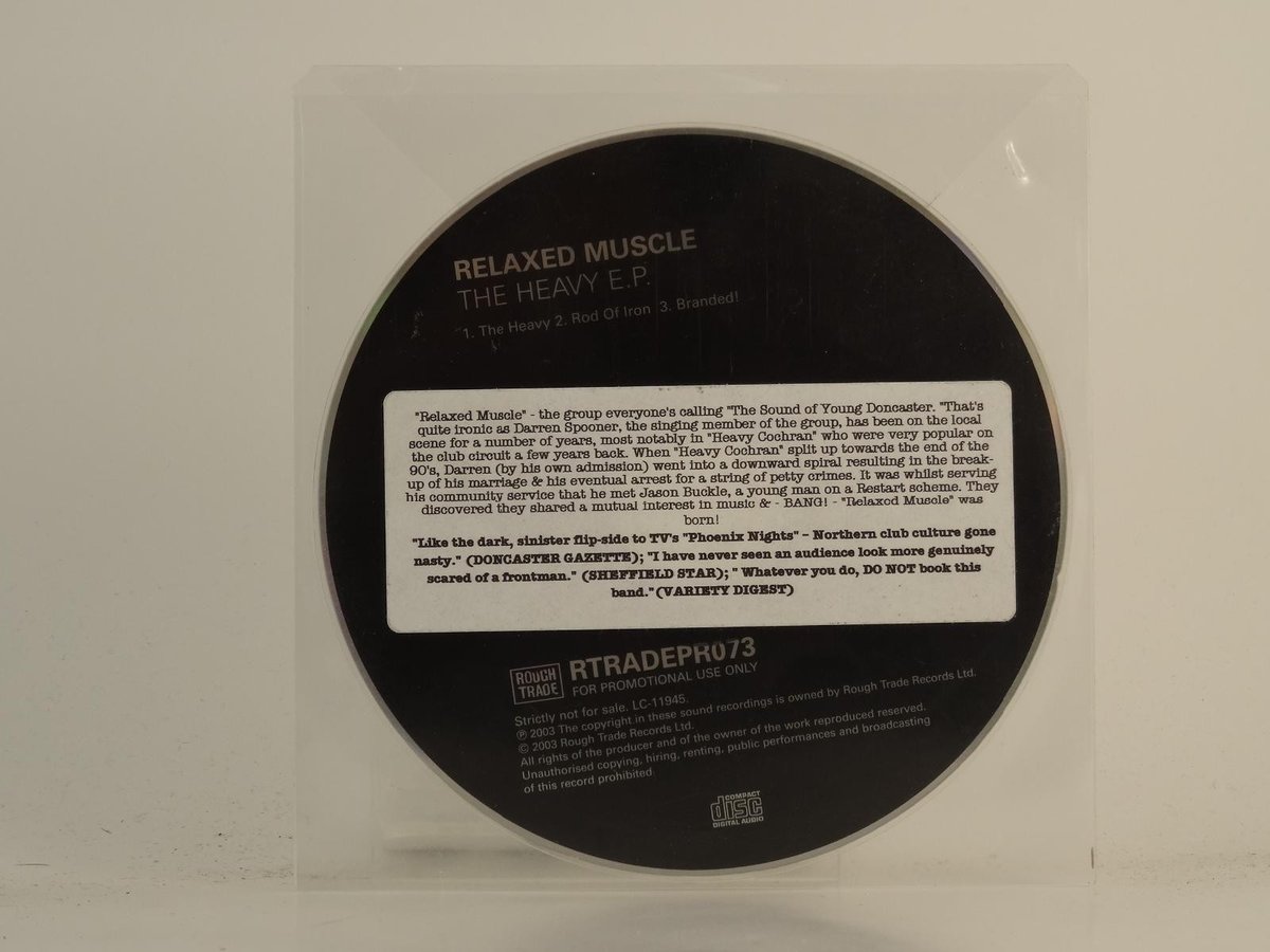 RELAXED MUSCLE THE HEAVY EP (H1) 3 Track Promo CD Single including Plastic Sleev