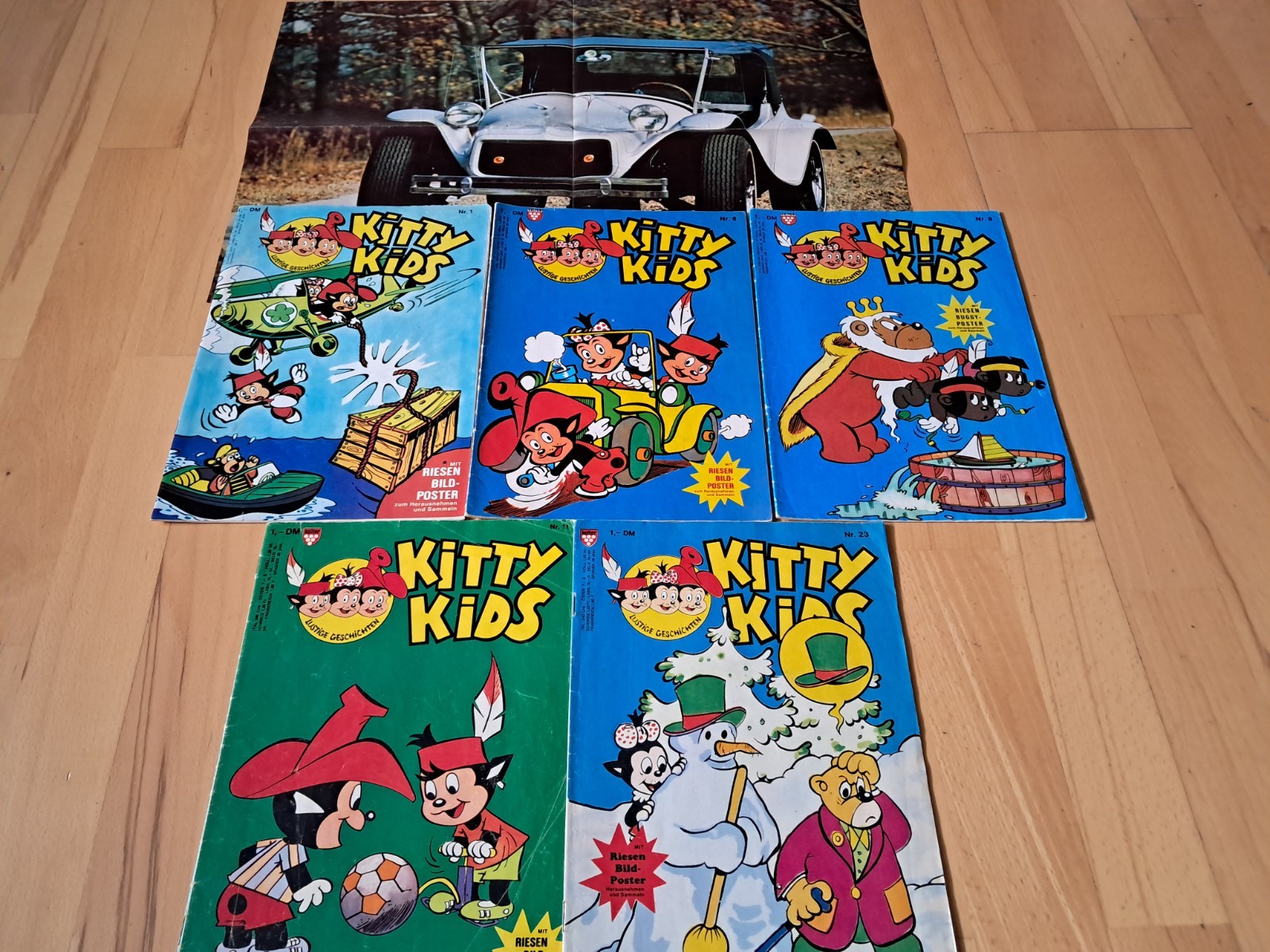 Kitty Kids n.1, 6, 8, 11, 23 del 1972 - Raccolta 5 fumetti casa editrice Kelter