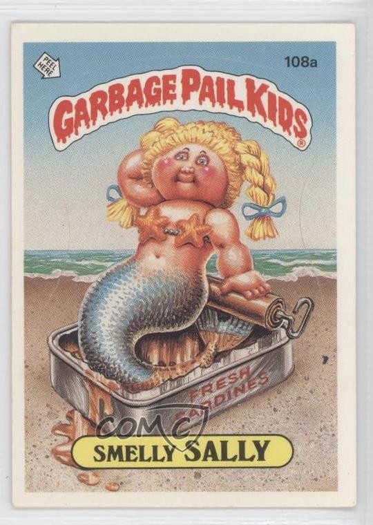 Topps Garbage Pail Kids 1986 serie 3 puzzolente Sally (due stelle sul retro) #108a 1b8