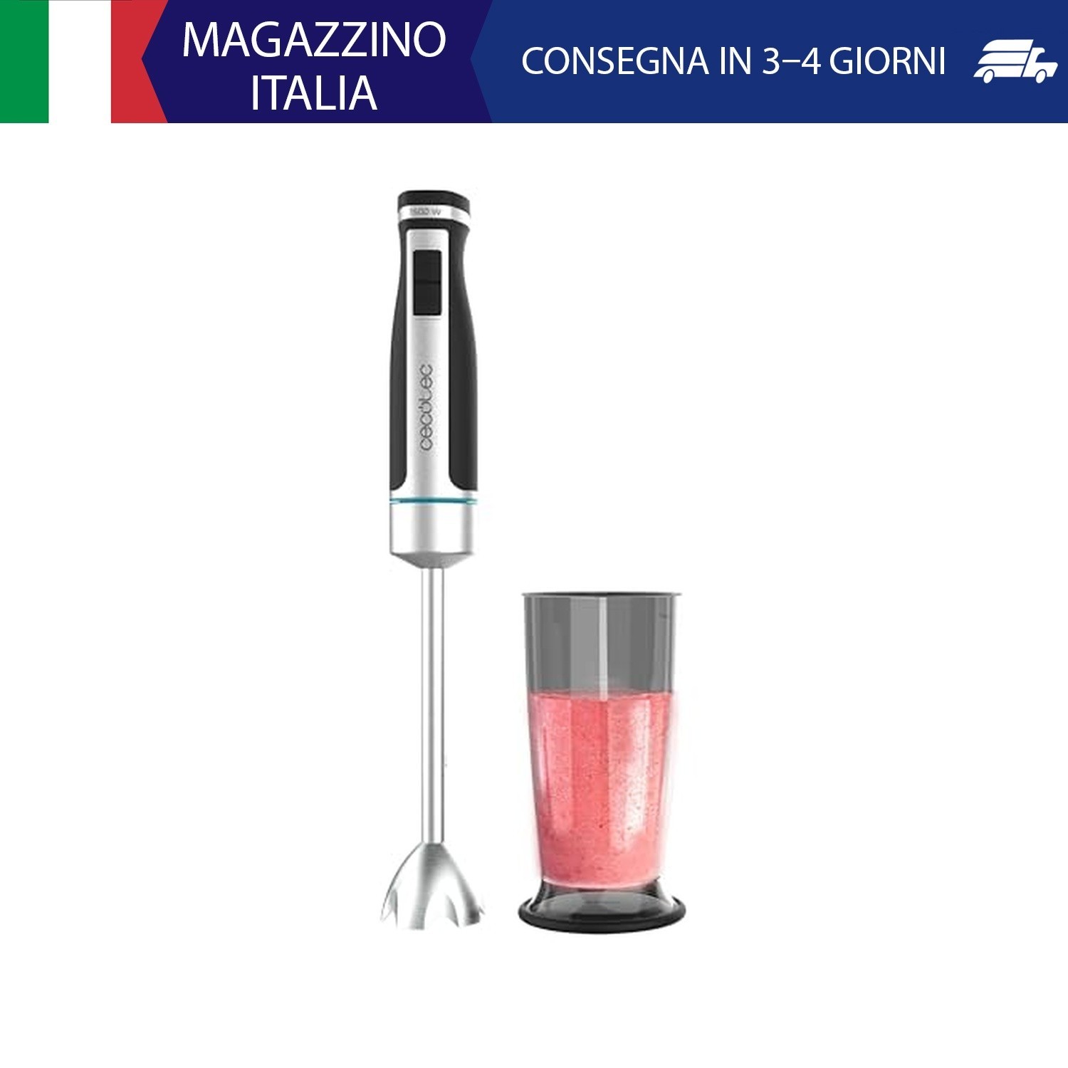 Cecotec Frullatore a Immersione Powergear 1500 Xl, 1500 W, 21 Velocità + Turbo,