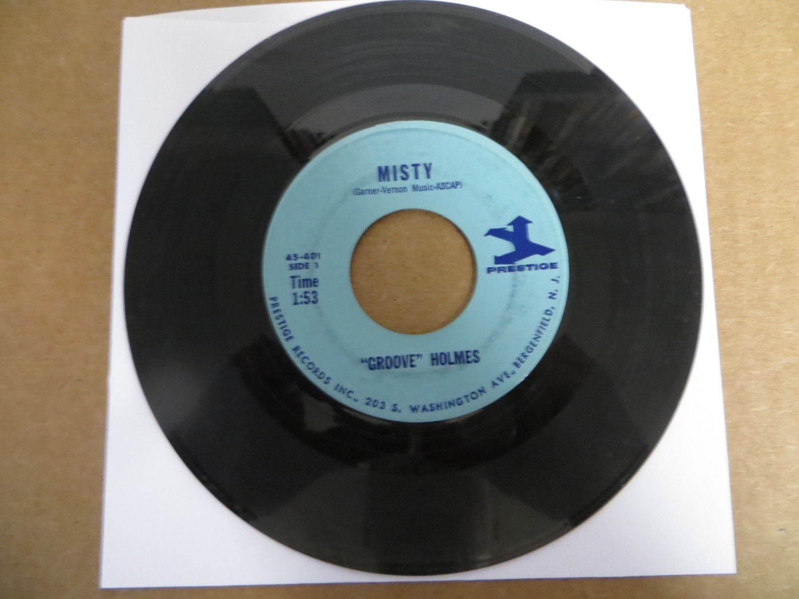 Groove Holmes – Misty / Groove's Groove - 1965 - Prestige 45-401 7" Single G+