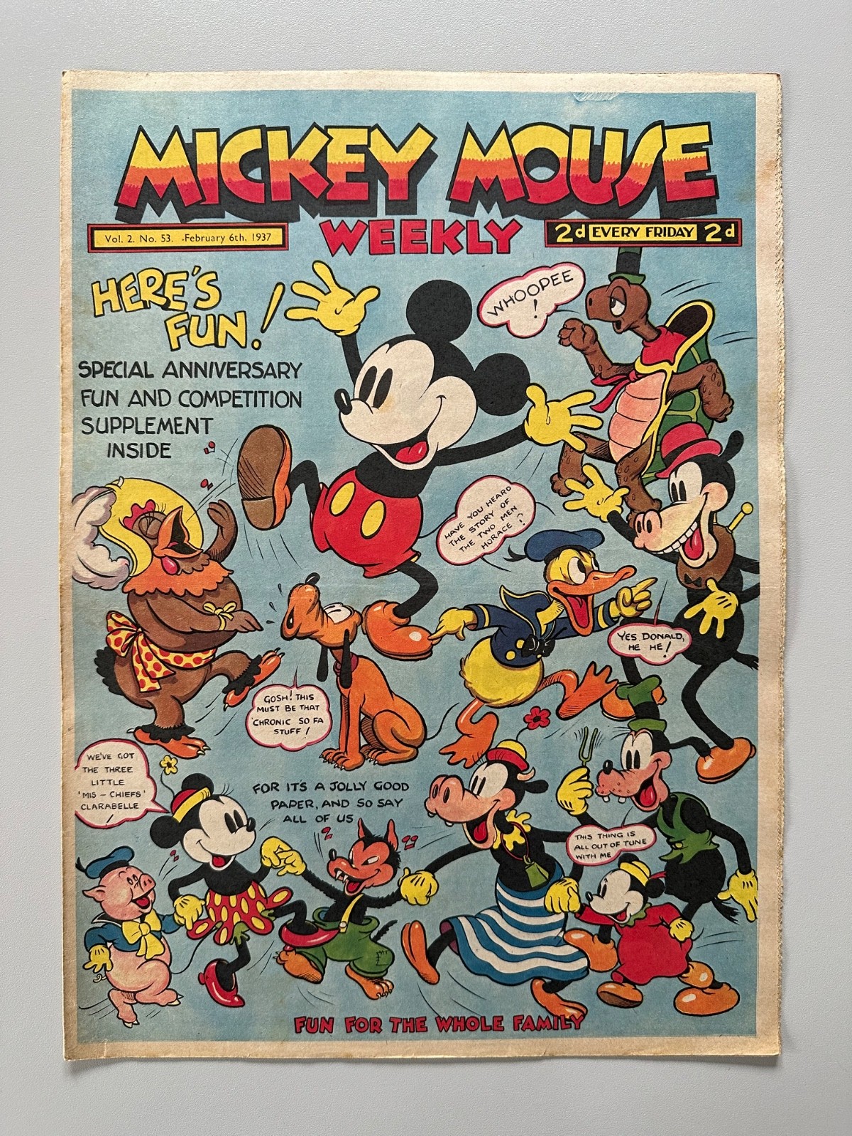 Mickey Mouse Weekly Comic #53 February 6th 1937 FN- RARE