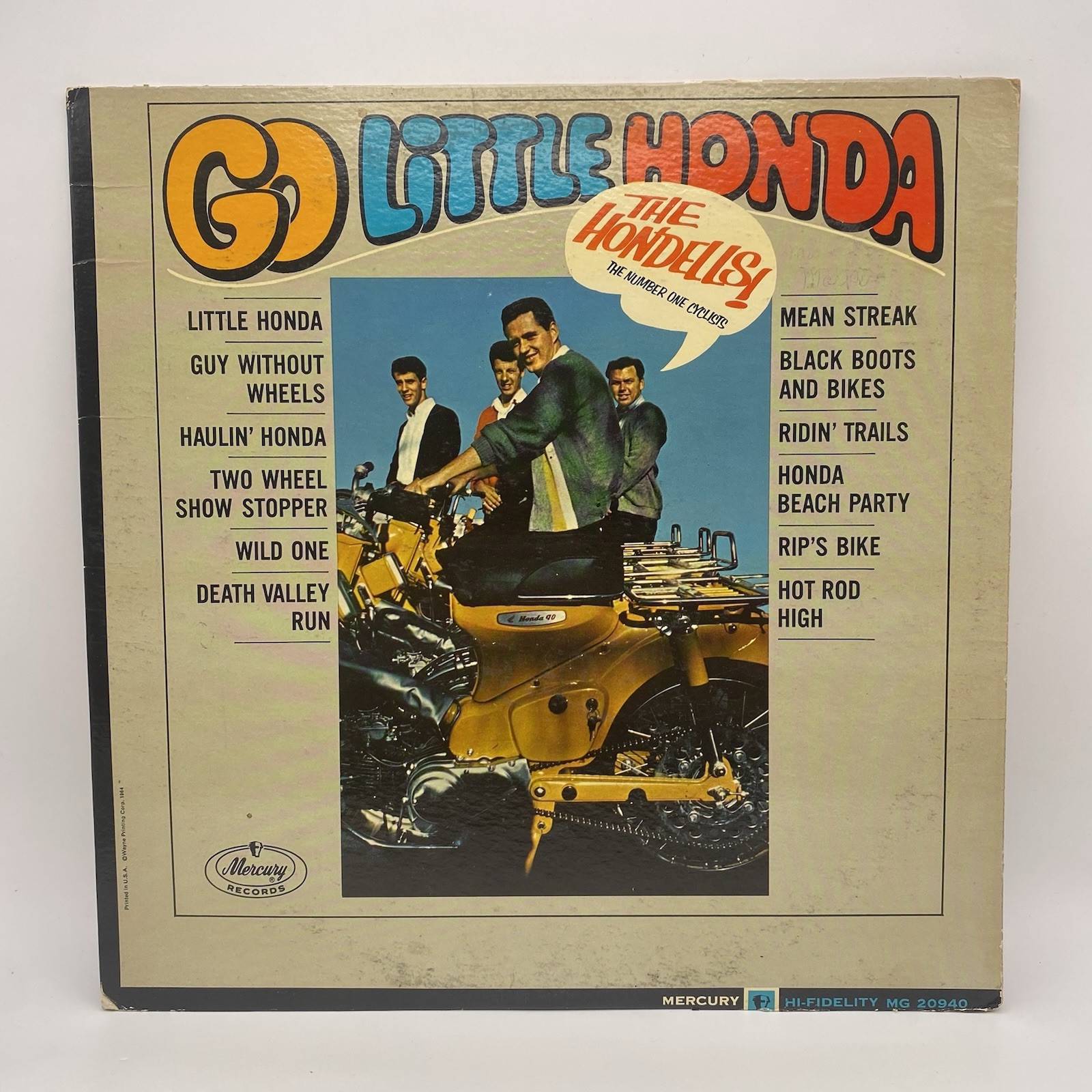 The Hondells Go Little Honda 1964 Mono Vinyl LP Mercury MG20940 Surf HotRod Rock
