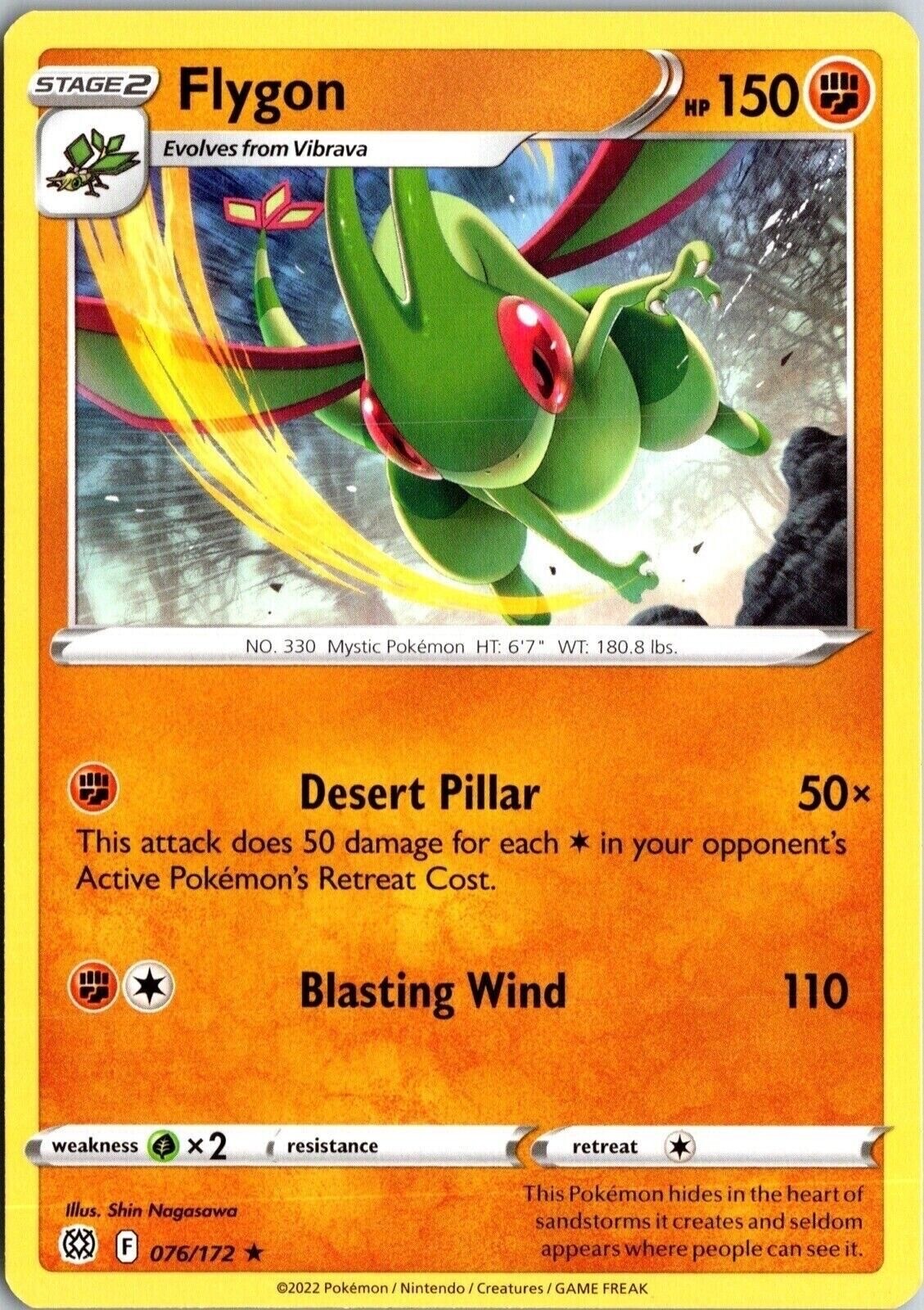 Flygon Stelle Brillanti 076/172 Rara Carta Pokemon 2022 TCG CCG